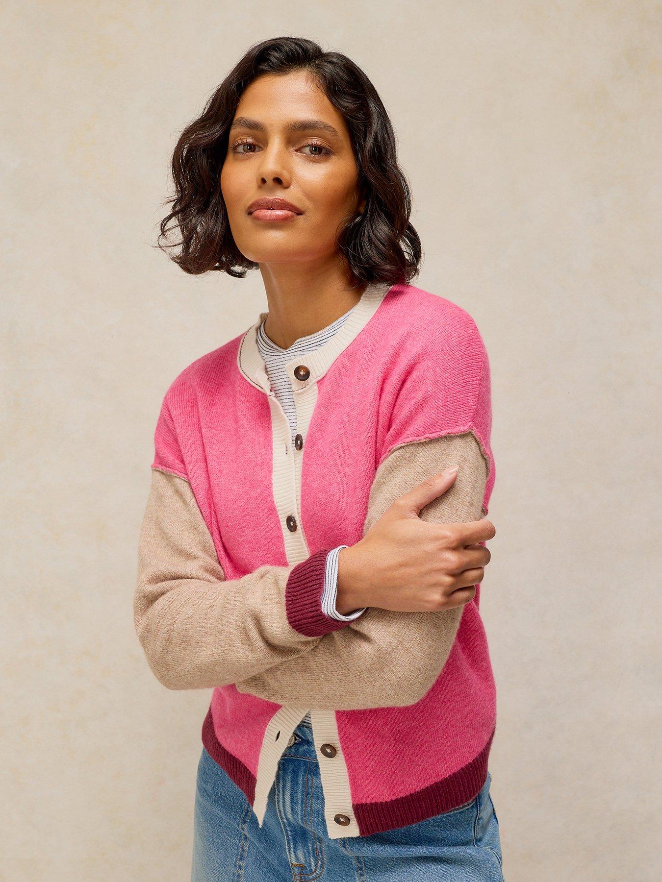 White Stuff Sansa Colour Block Cardigan - Pink