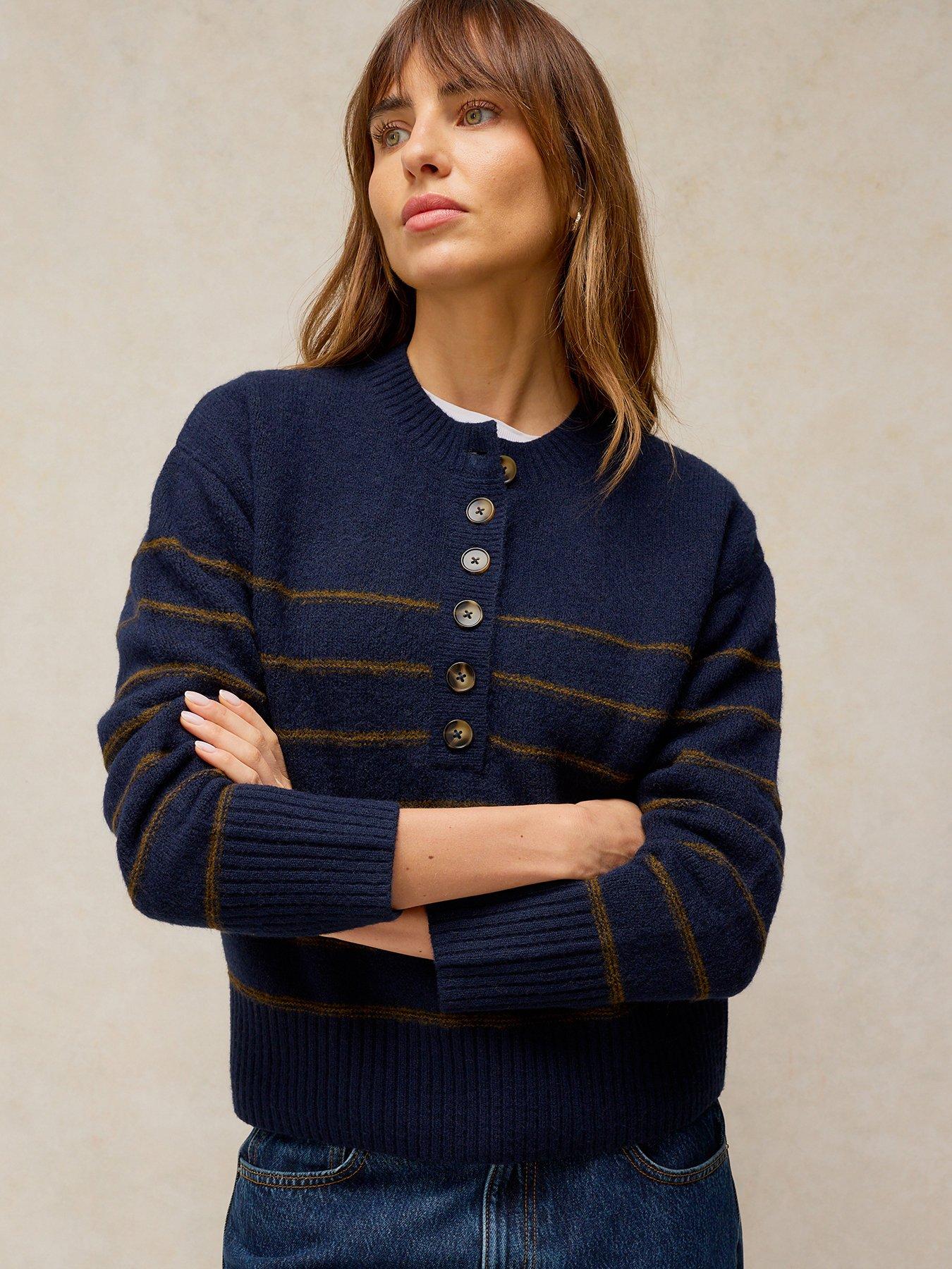 White Stuff Stripe Henley Jumper