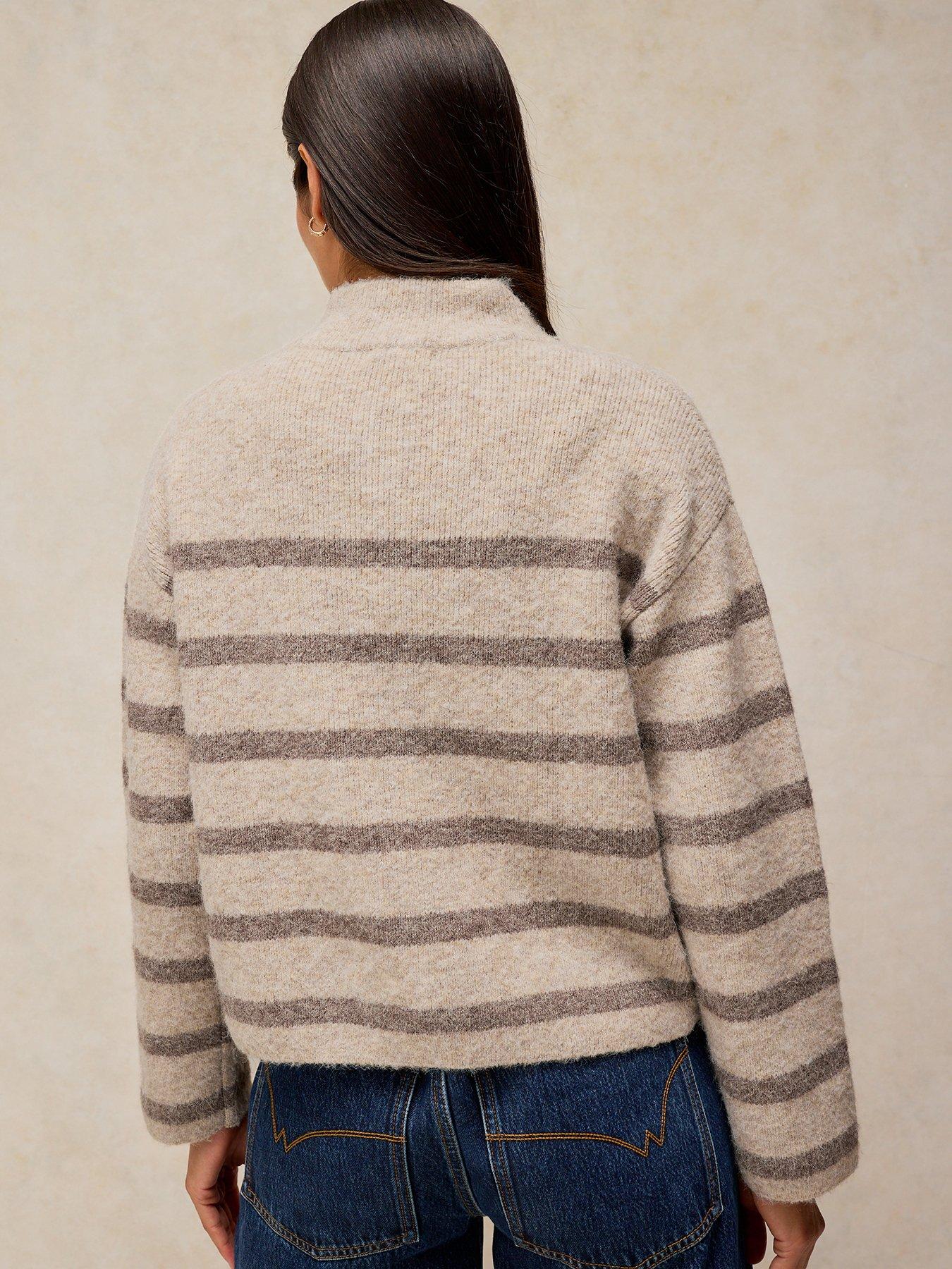 Image 2 of 5 of White Stuff Margot Stripe Button Through Cardigan - Cream
