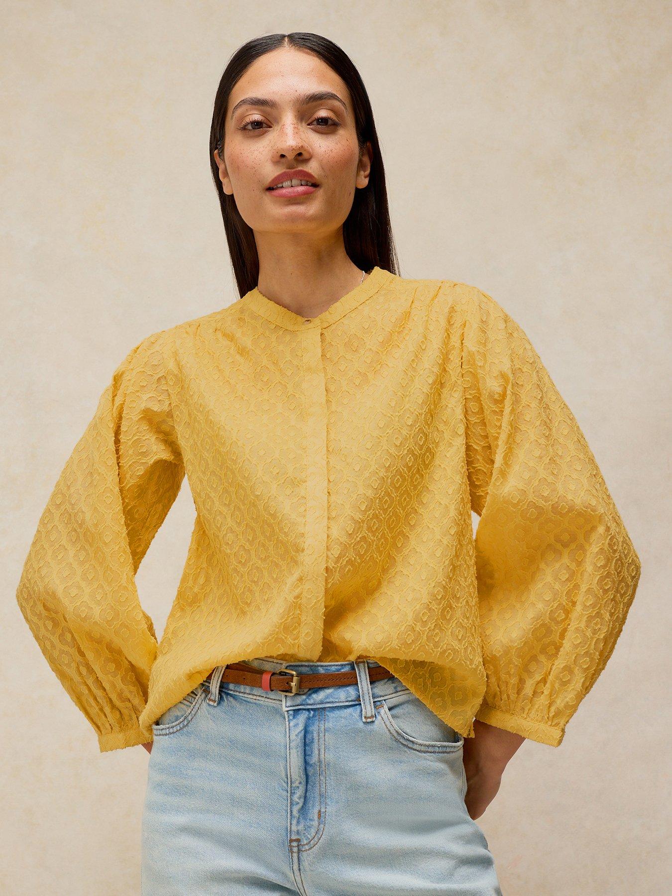 White Stuff Lana Jacquard Top - Yellow