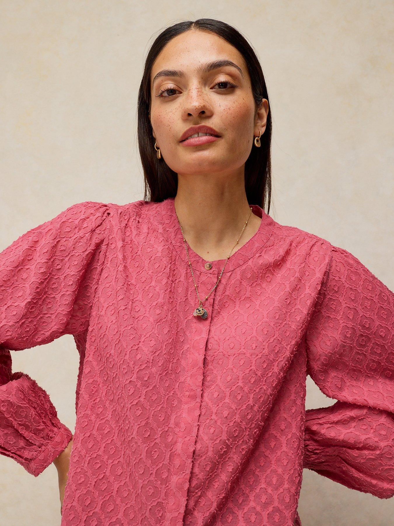 White Stuff Lana Jacquard Top - Pink