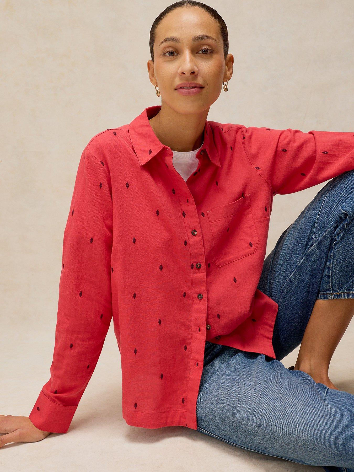 White Stuff Libby Cotton Shirt - Pink