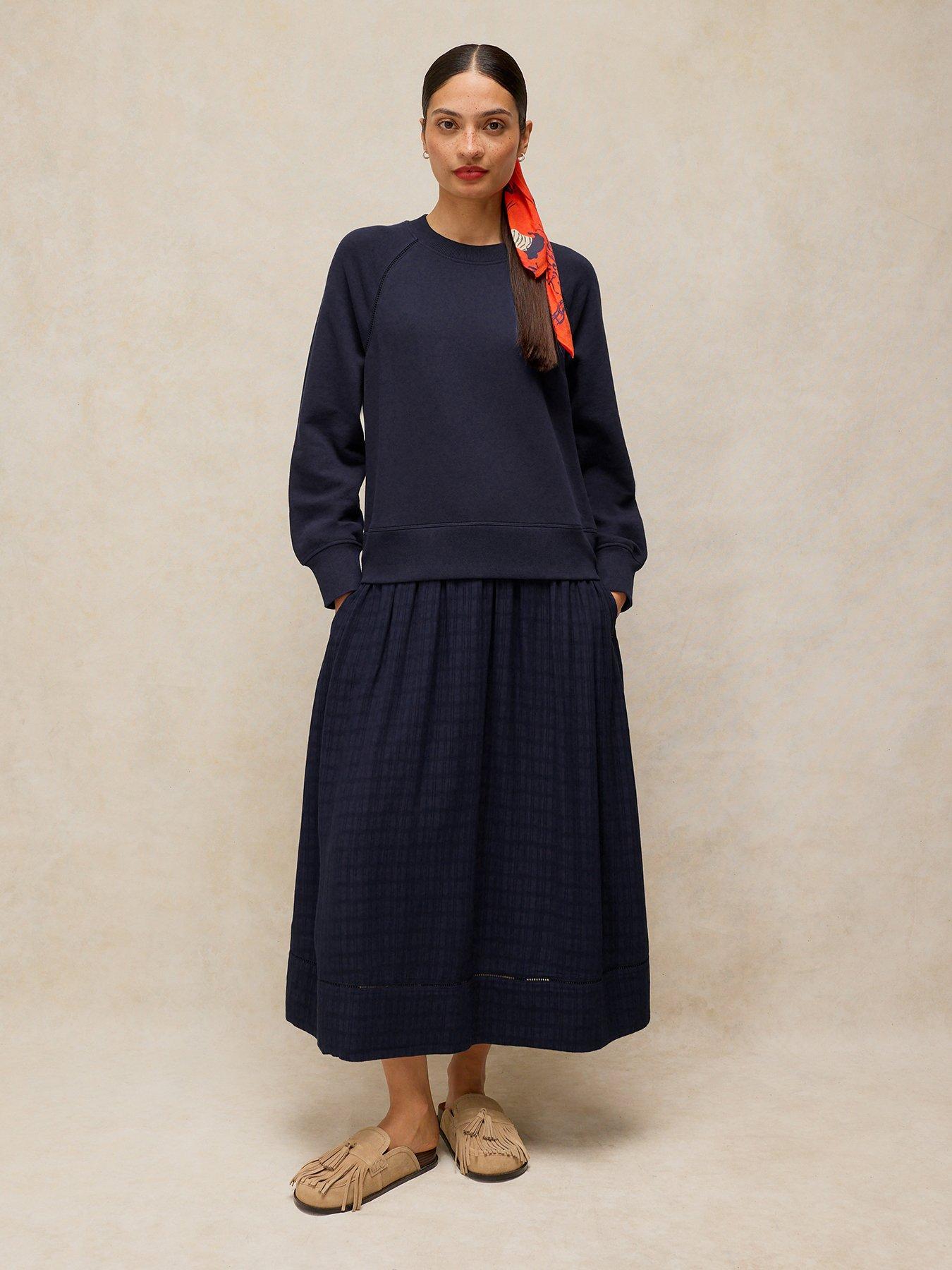 White Stuff Carter Mix Sweater Dress - Blue
