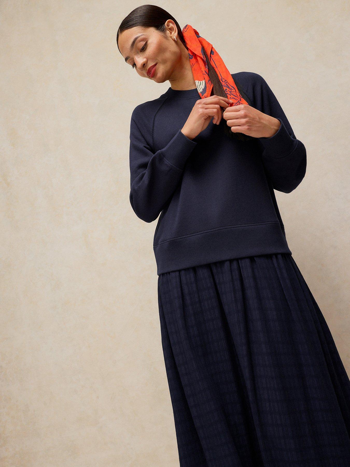 Image 3 of 6 of White Stuff Carter Mix Sweater Dress - Blue