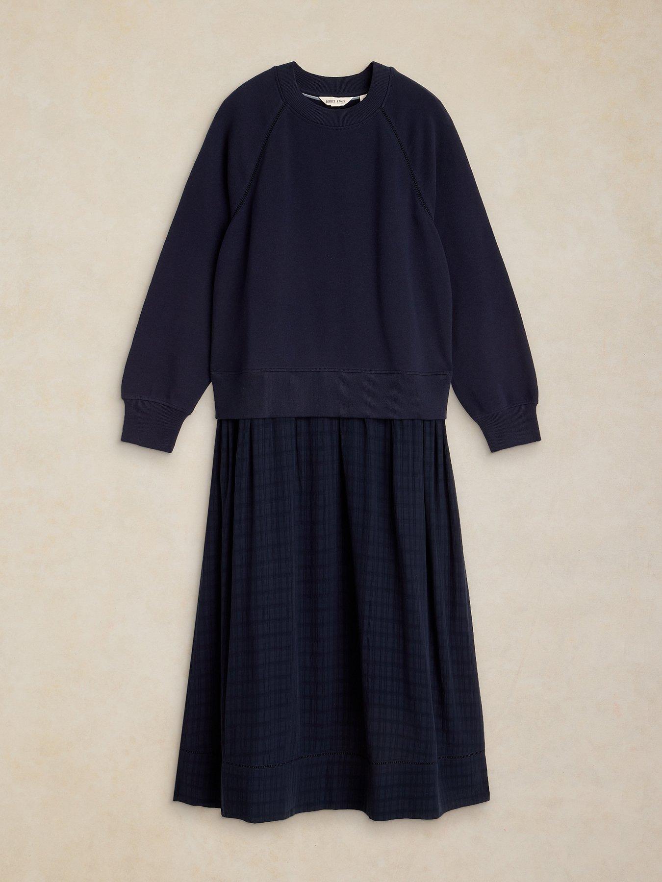 Image 5 of 6 of White Stuff Carter Mix Sweater Dress - Blue