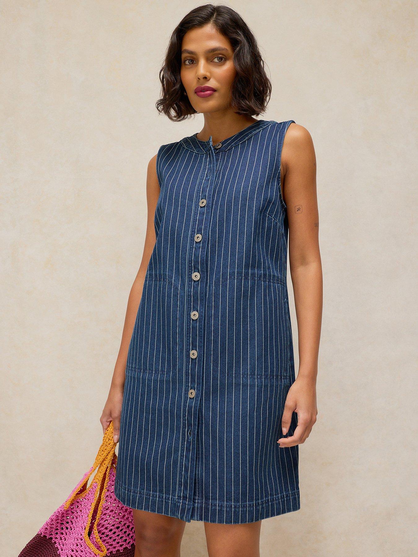 White Stuff Millie Denim Shift Dress - Blue