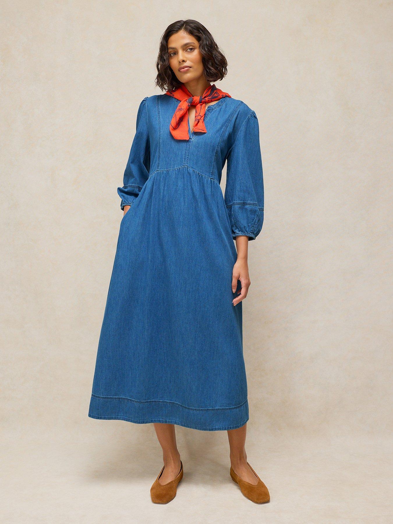 White Stuff Krystin Denim Dress - Blue