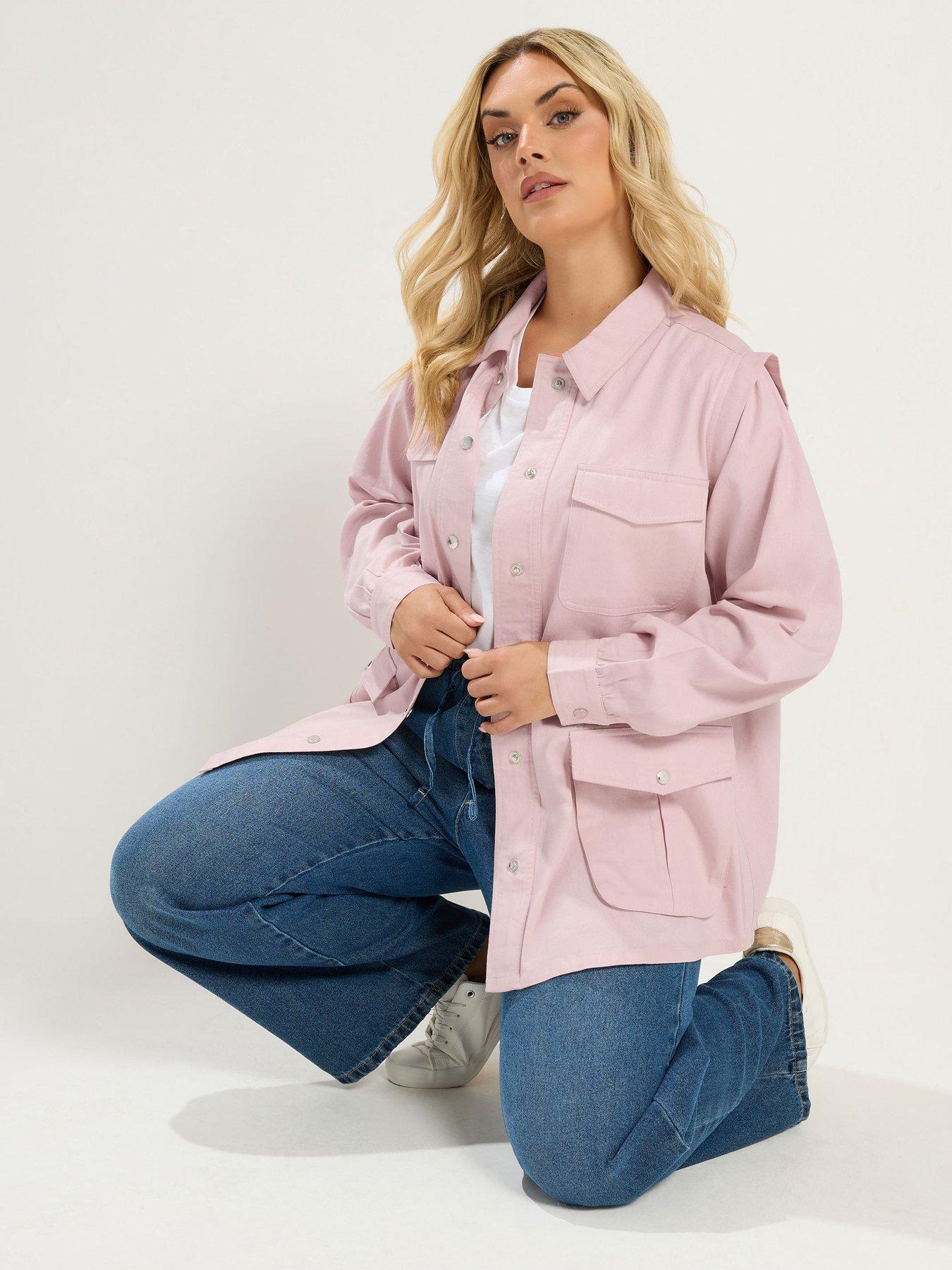 Yours Curve Carpenter Jacket - Pink