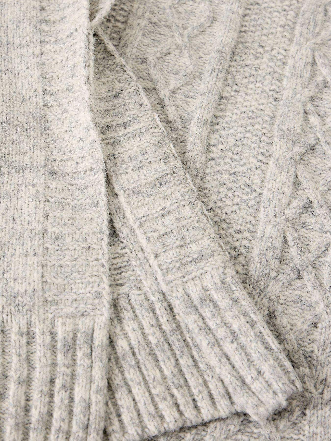 Image 6 of 6 of White Stuff Cable Stitch Poncho - Grey