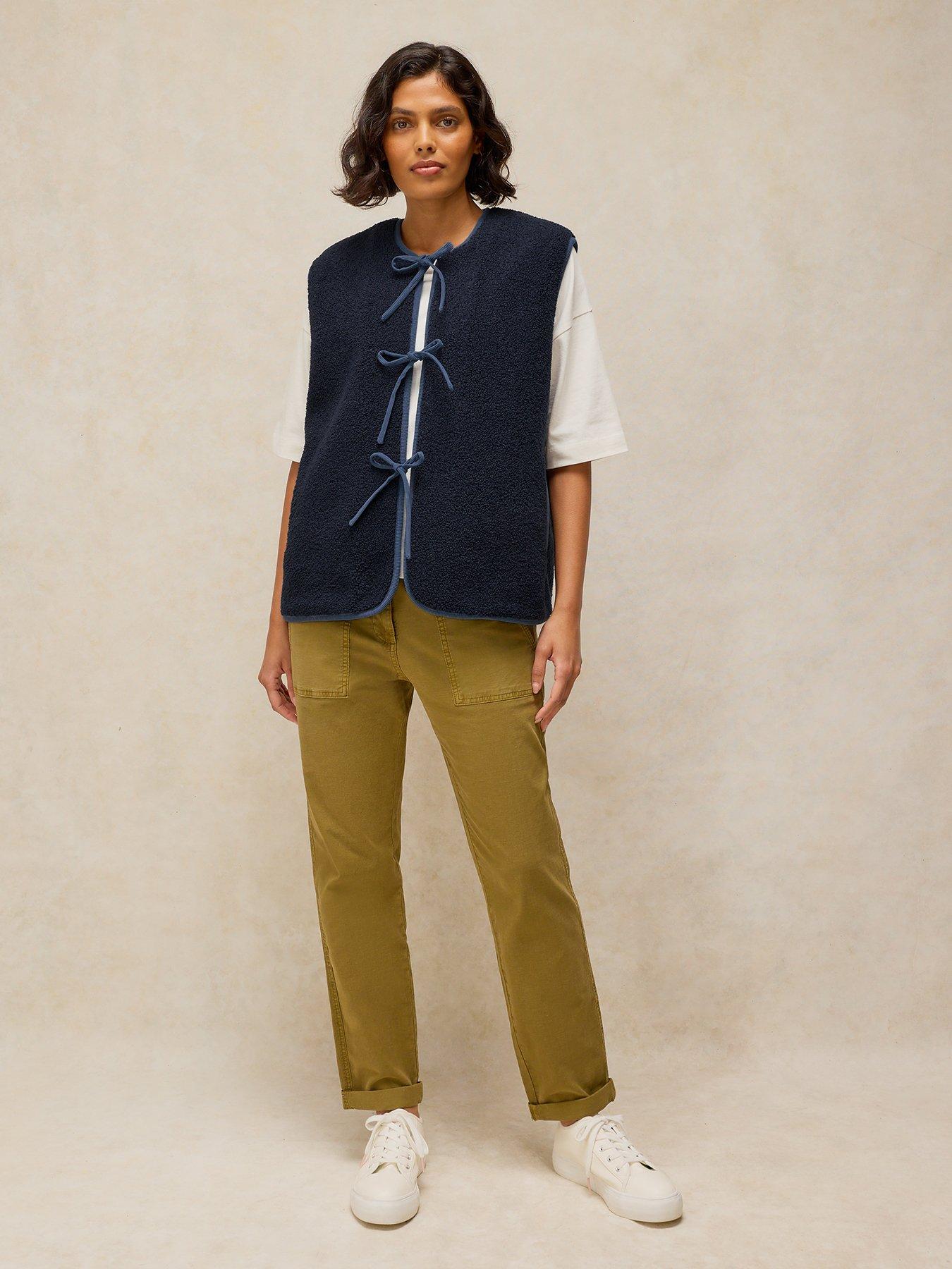 Image 3 of 6 of White Stuff Borg Tie Front Gilet - Blue