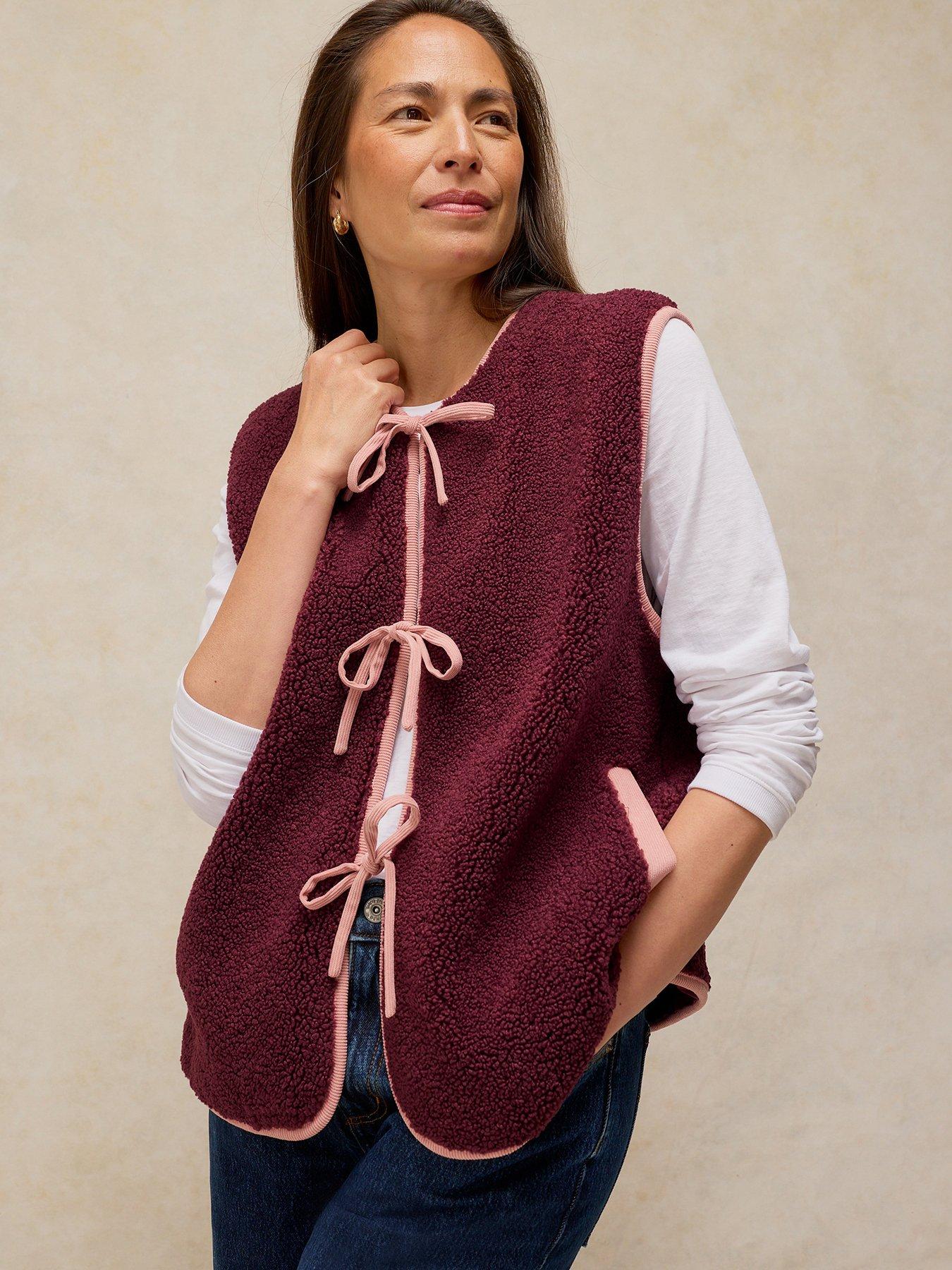 White Stuff Borg Tie Front Gilet - Purple