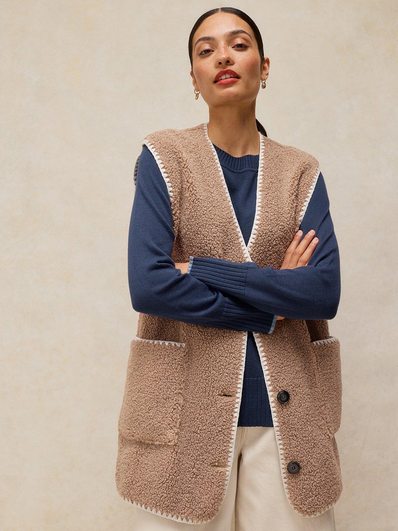 White Stuff Borg Longline Gilet - Cream