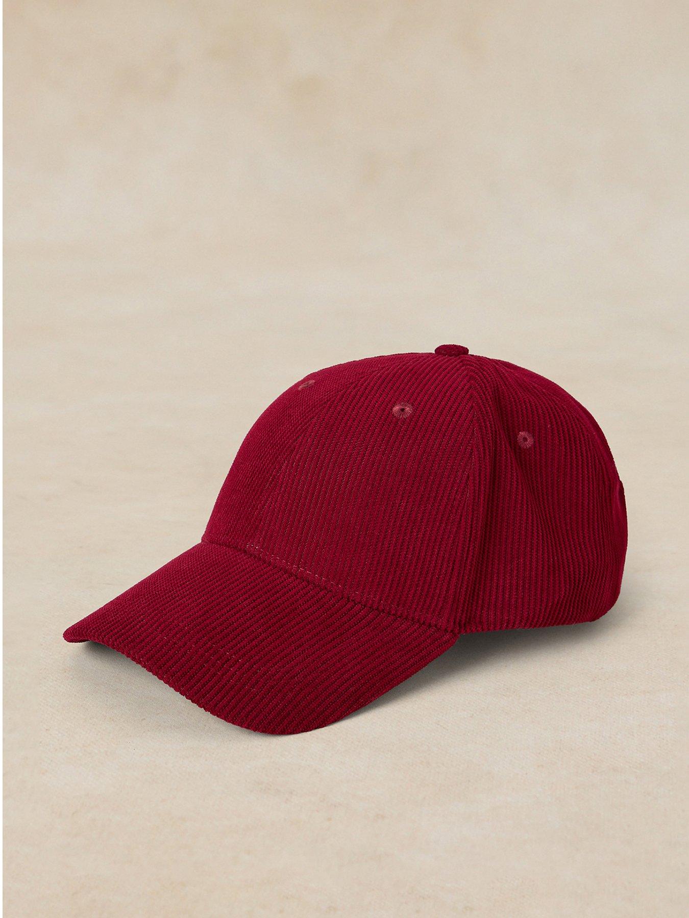 White Stuff Cord Baseball Cap - Red