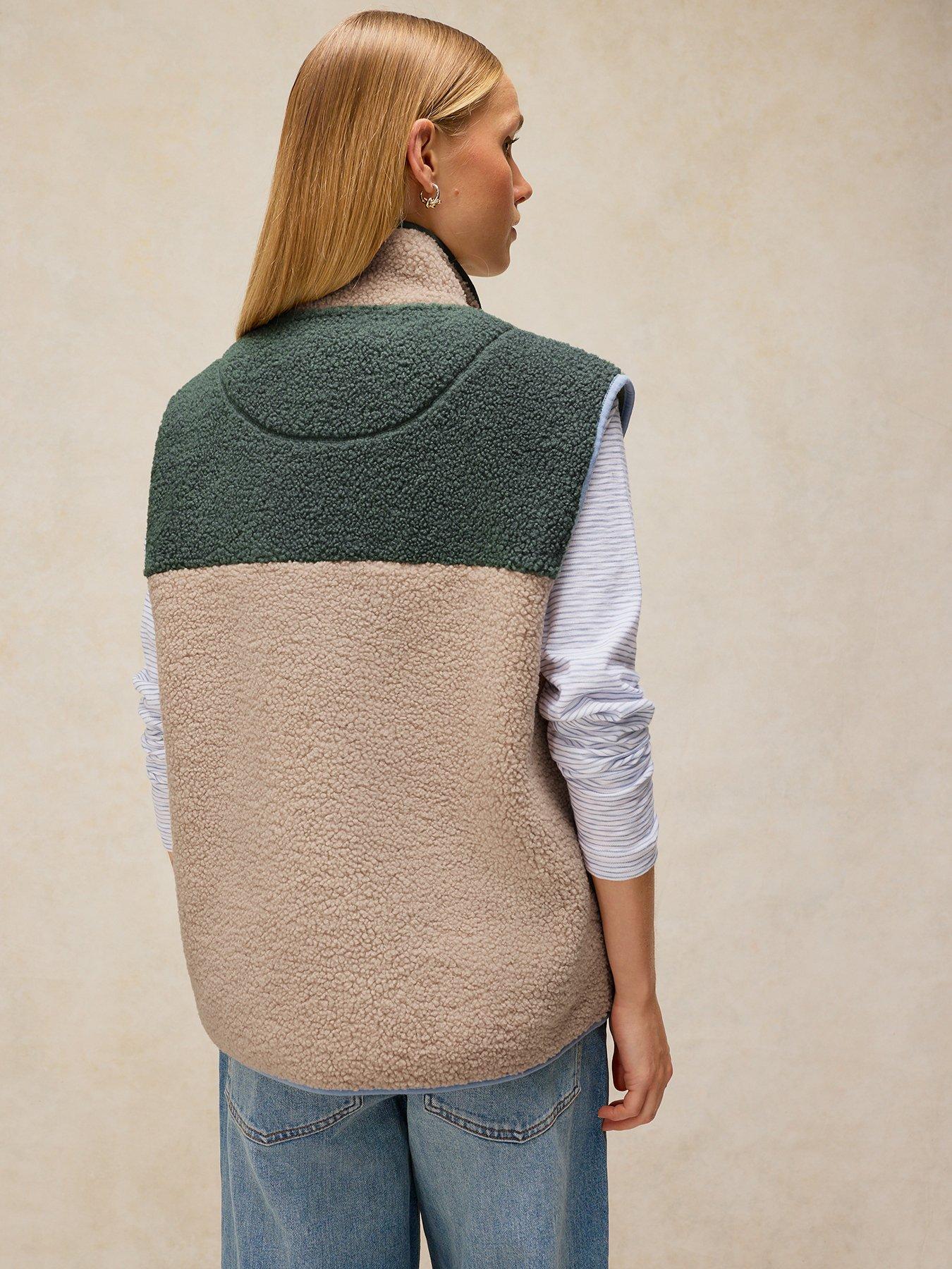 Image 2 of 6 of White Stuff Borg Zip Through Fleece Gilet - Cream