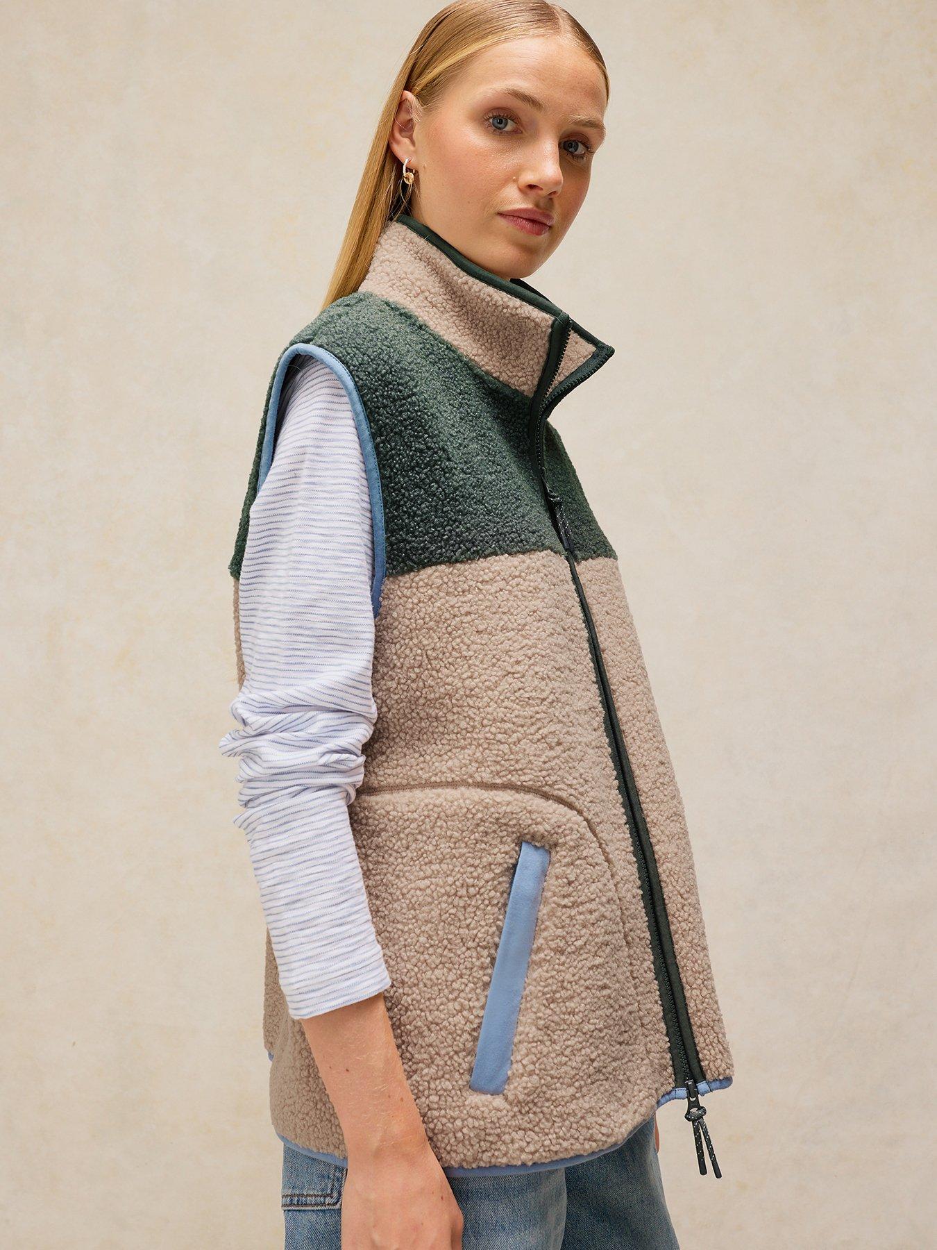 Image 4 of 6 of White Stuff Borg Zip Through Fleece Gilet - Cream