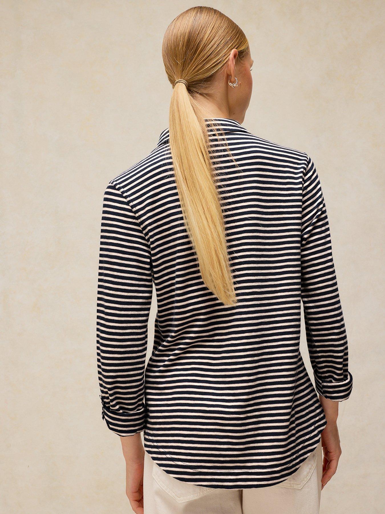 Image 2 of 6 of White Stuff Annie Stripe Jersey Shirt - Blue