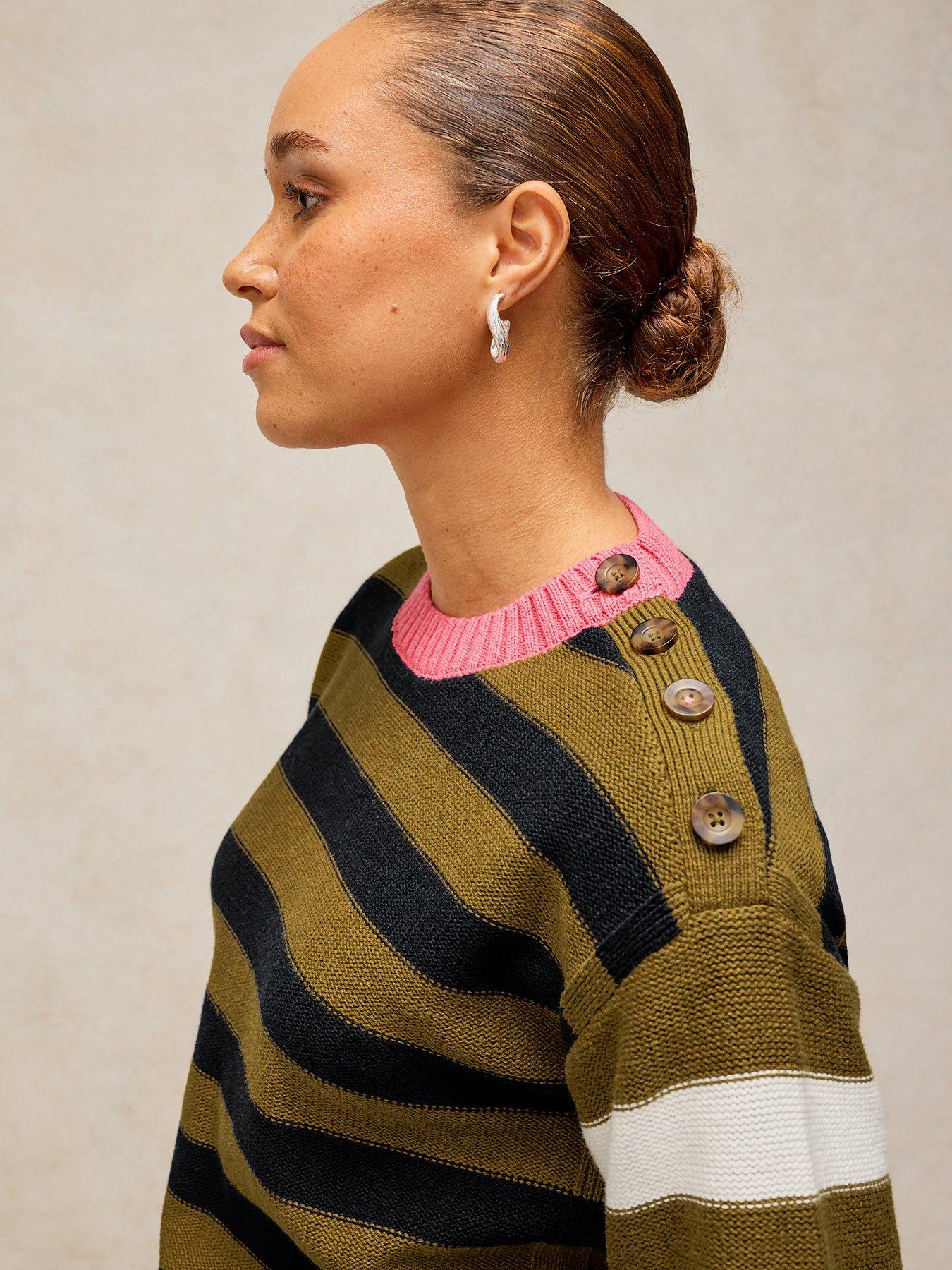 Image 4 of 5 of White Stuff Bea Button Cotton Jumper