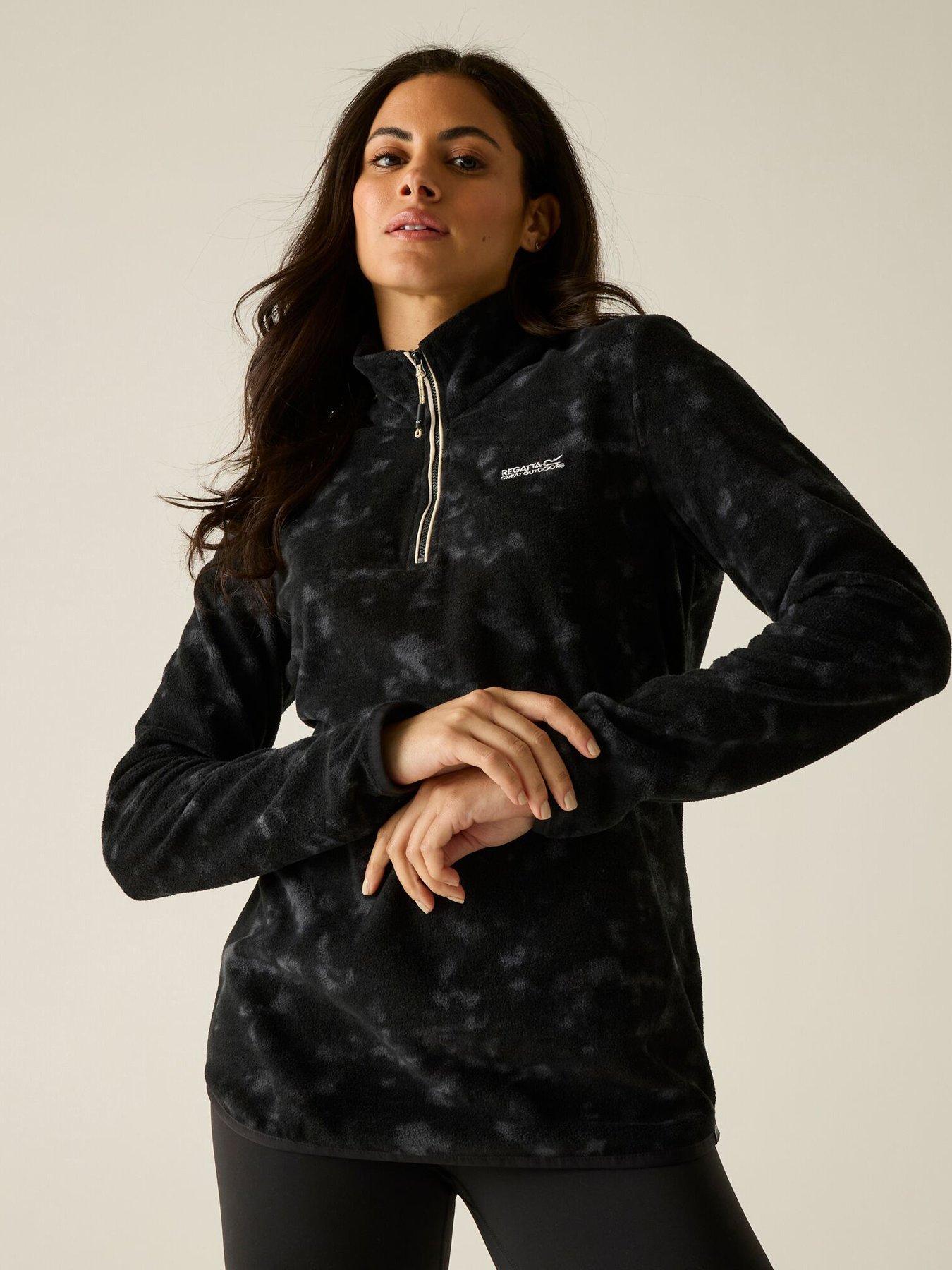 Image 1 of 6 of Regatta Ladies Margot 1/4 Zip Fleece-black Brushstroke Print.