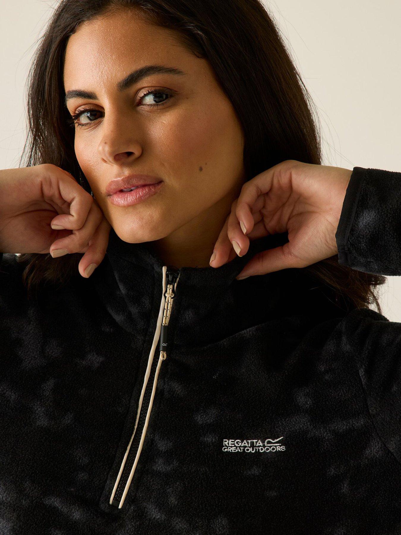 Image 4 of 6 of Regatta Ladies Margot 1/4 Zip Fleece-black Brushstroke Print.