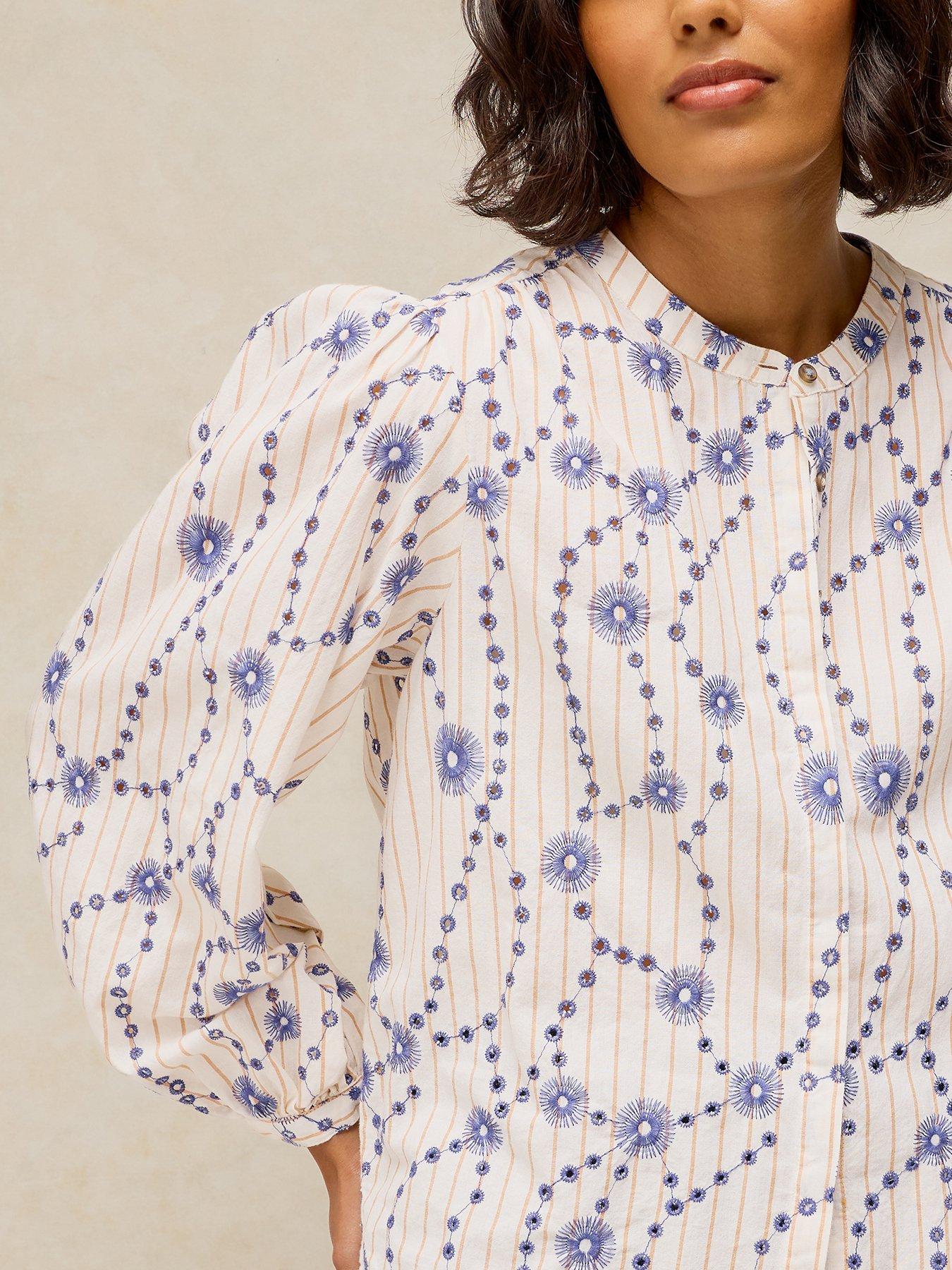 Image 4 of 6 of White Stuff Lana Embroidered Top - Cream