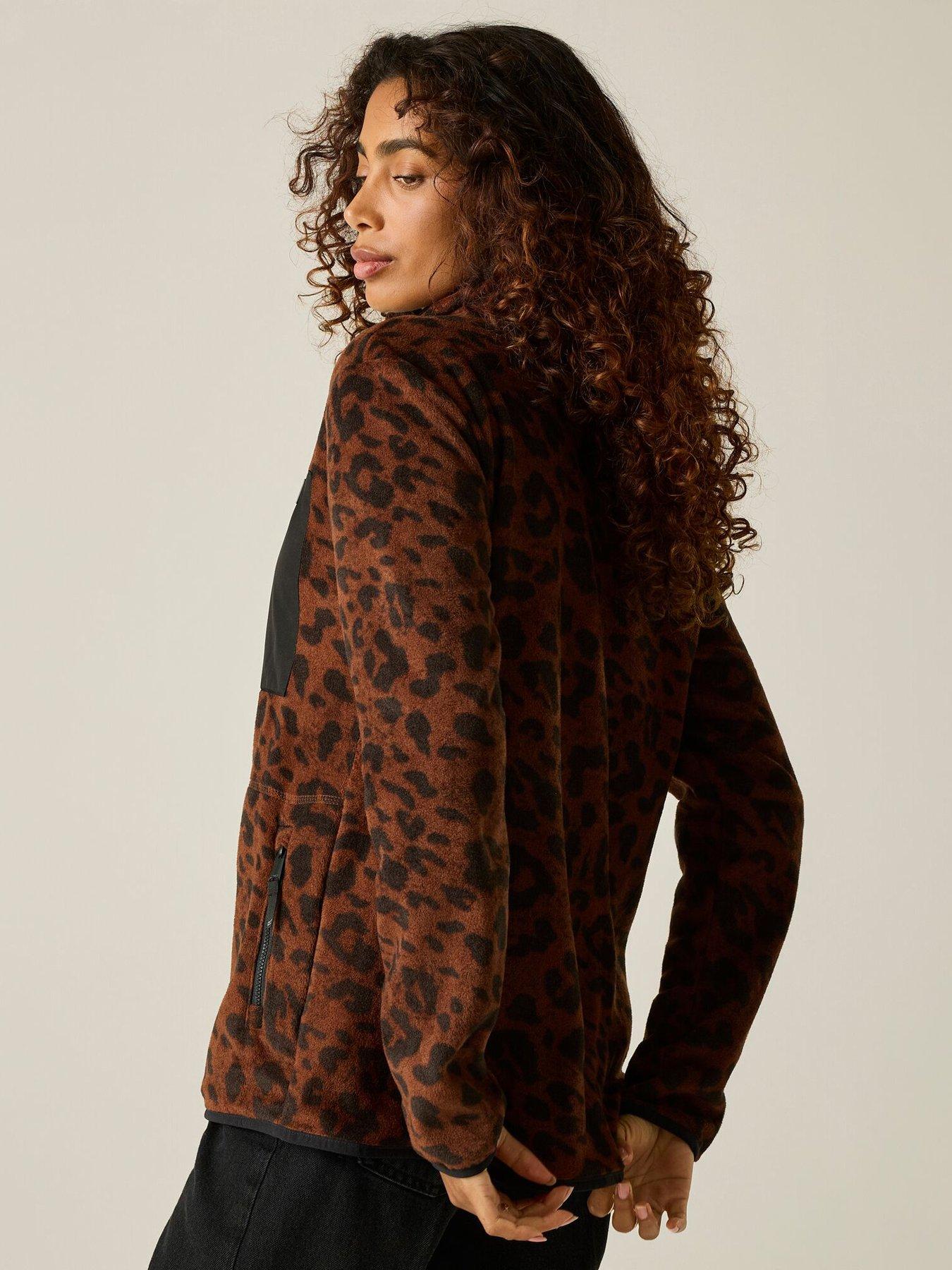 Image 3 of 7 of Regatta Ladies Women's Frankie Full Zip Fleece-textured Dark Leopard