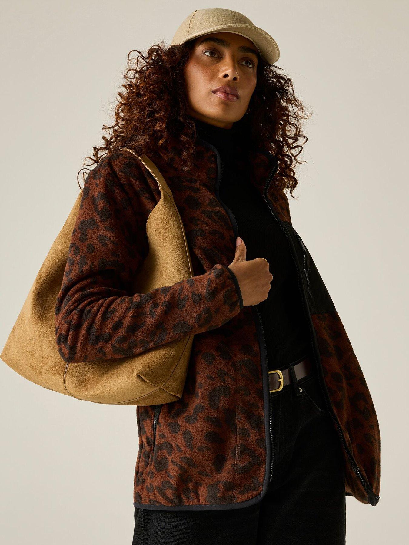Image 5 of 7 of Regatta Ladies Women's Frankie Full Zip Fleece-textured Dark Leopard