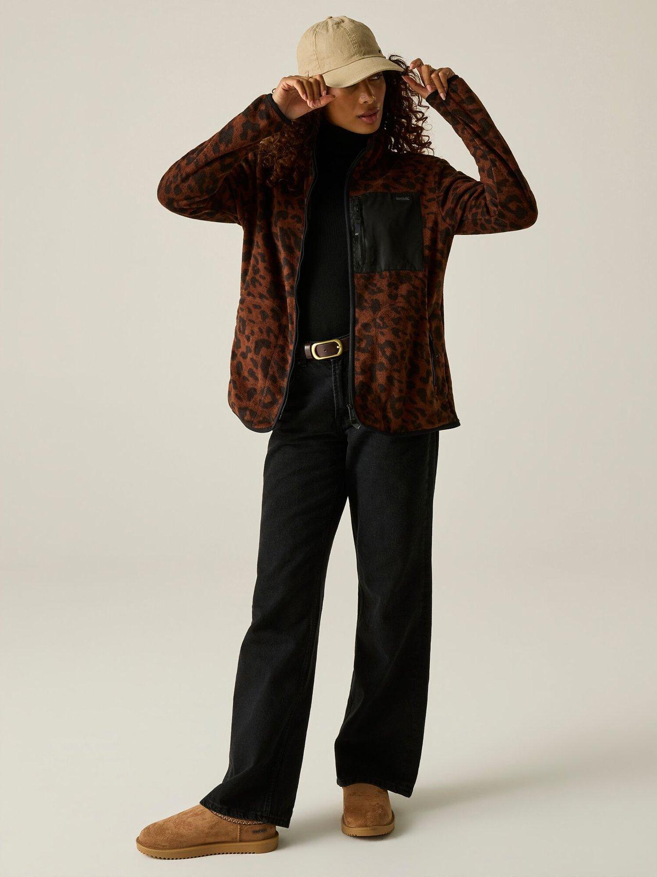 Image 6 of 7 of Regatta Ladies Women's Frankie Full Zip Fleece-textured Dark Leopard