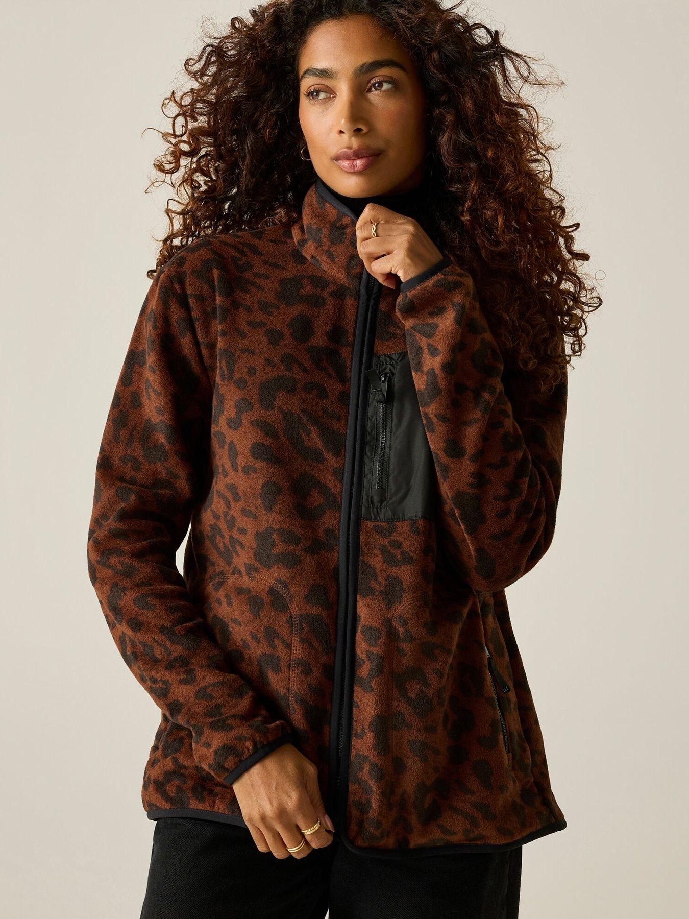 Image 7 of 7 of Regatta Ladies Women's Frankie Full Zip Fleece-textured Dark Leopard
