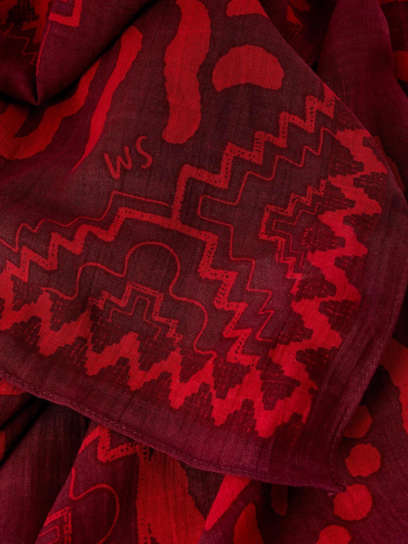 Image 3 of 3 of White Stuff Callie Printed Lightweight Scarf - Red