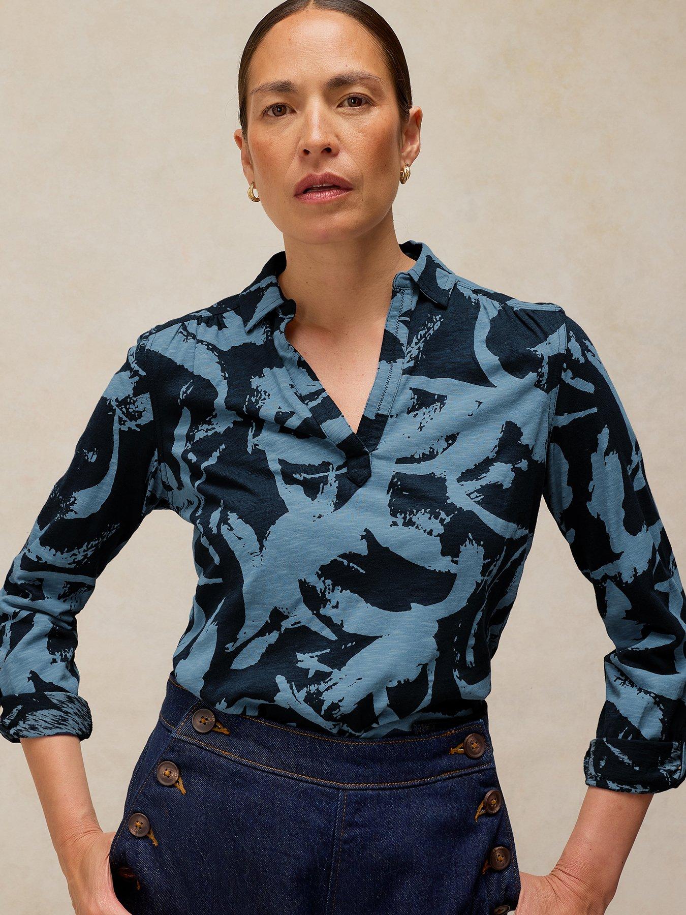 White Stuff Allie Jersey Shirt - Blue