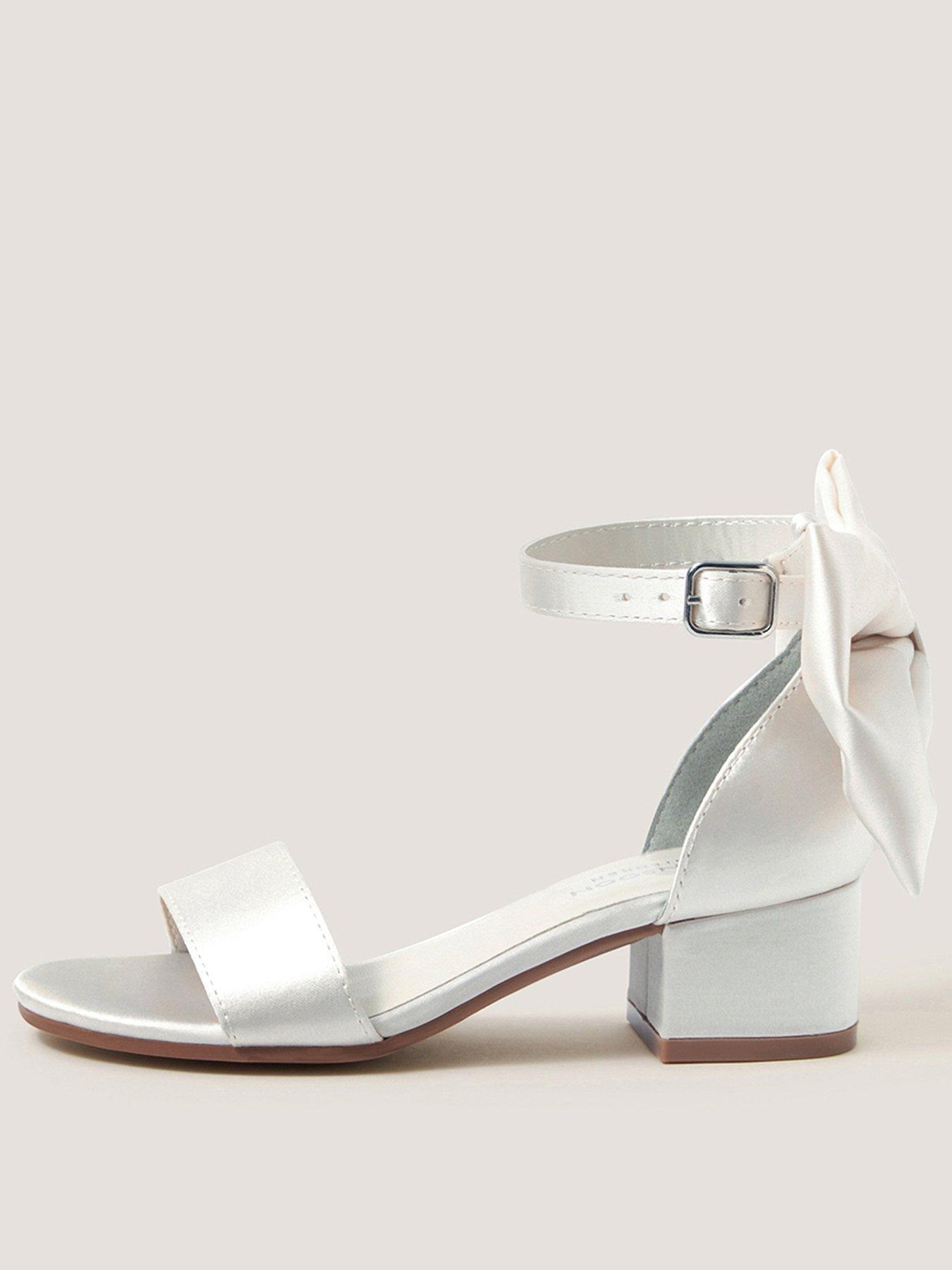 Monsoon Girls Bow 2 Part Heeled Sandals - Ivory