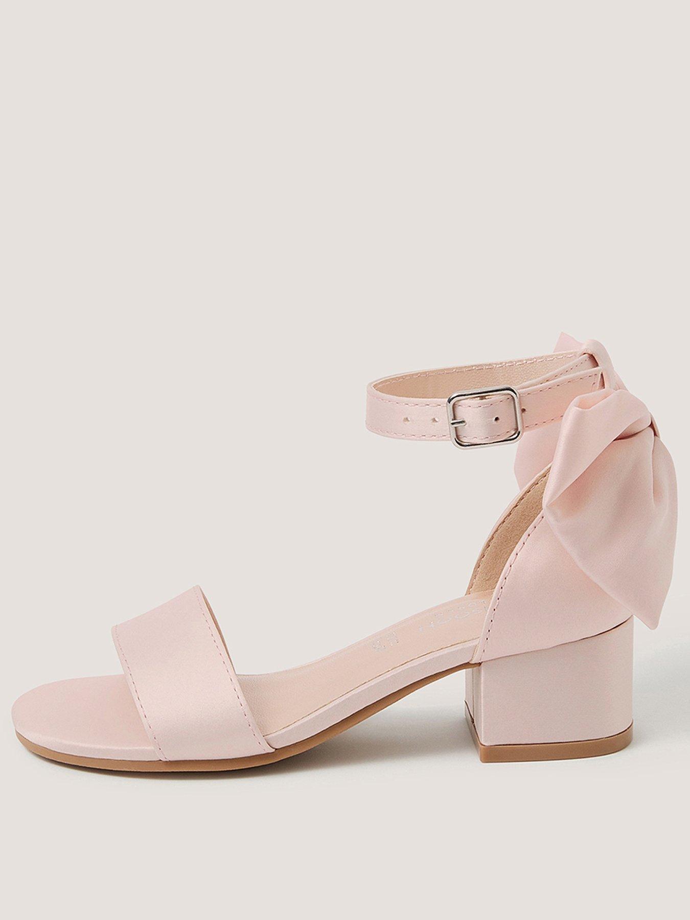 Monsoon Girls Bow 2 Part Heeled Sandals - Light Pink