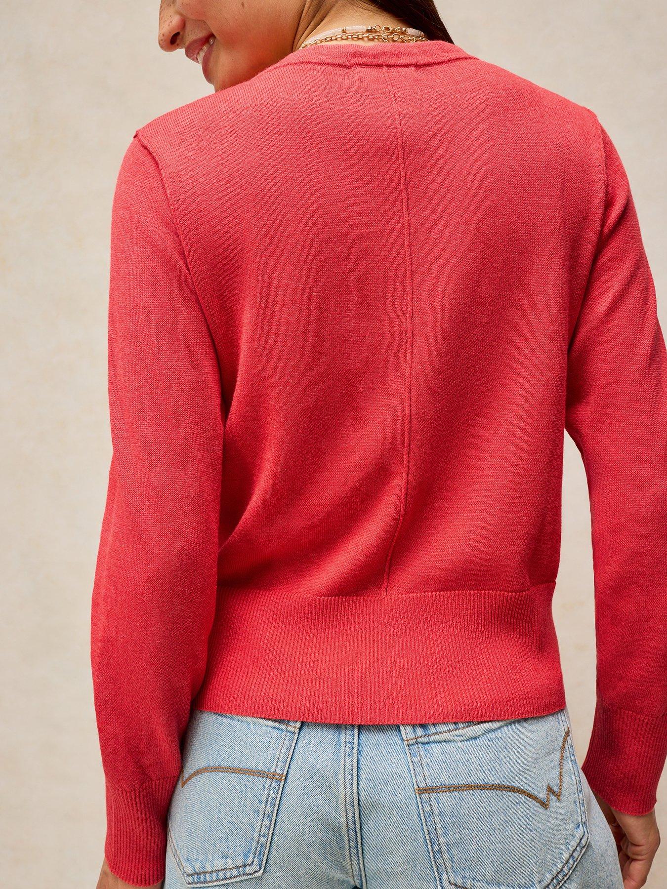 Image 2 of 5 of White Stuff Lois Crew Neck Cardigan - Red