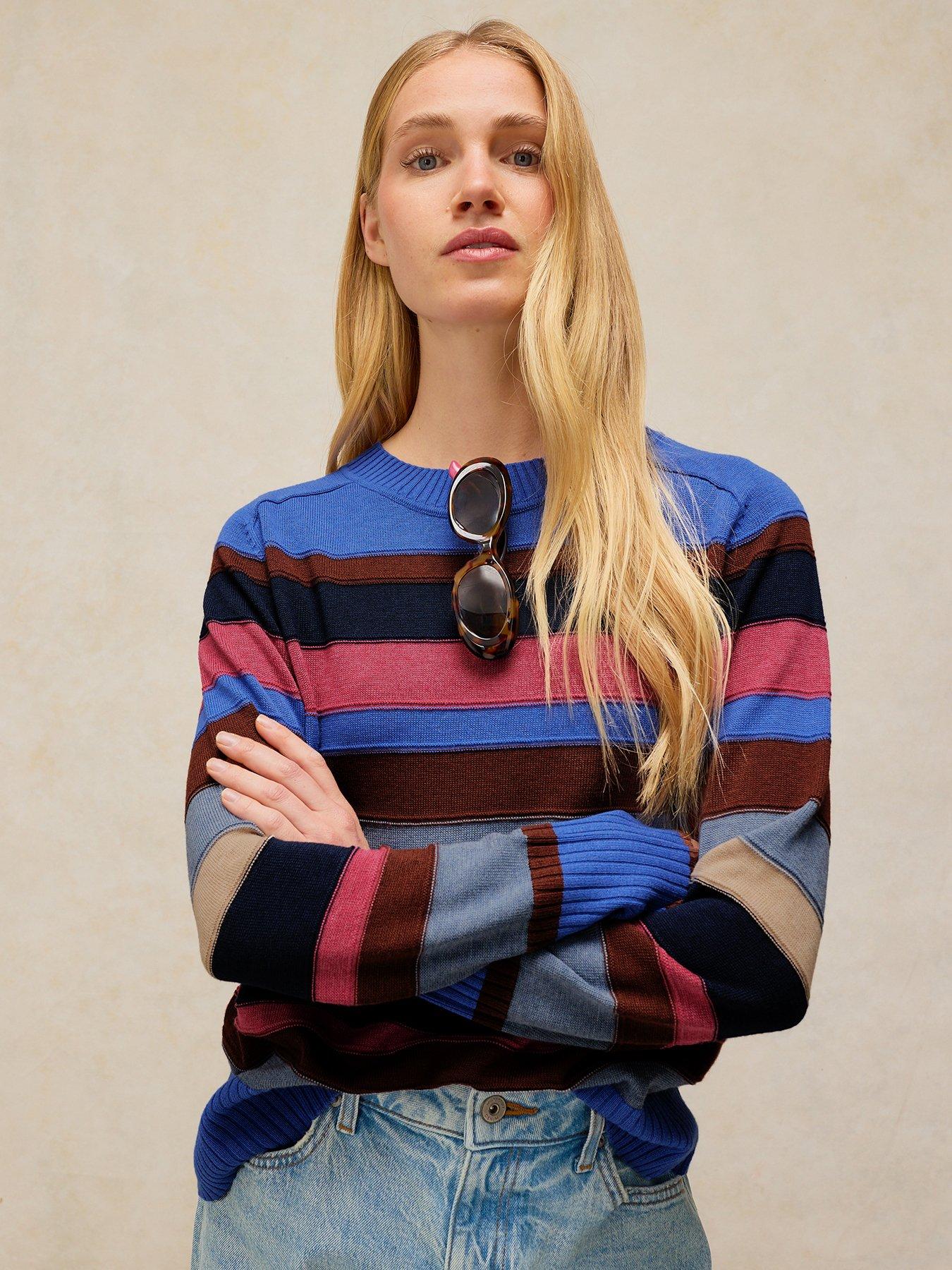 White Stuff Olive Stitch Stripe Jumper - Multi