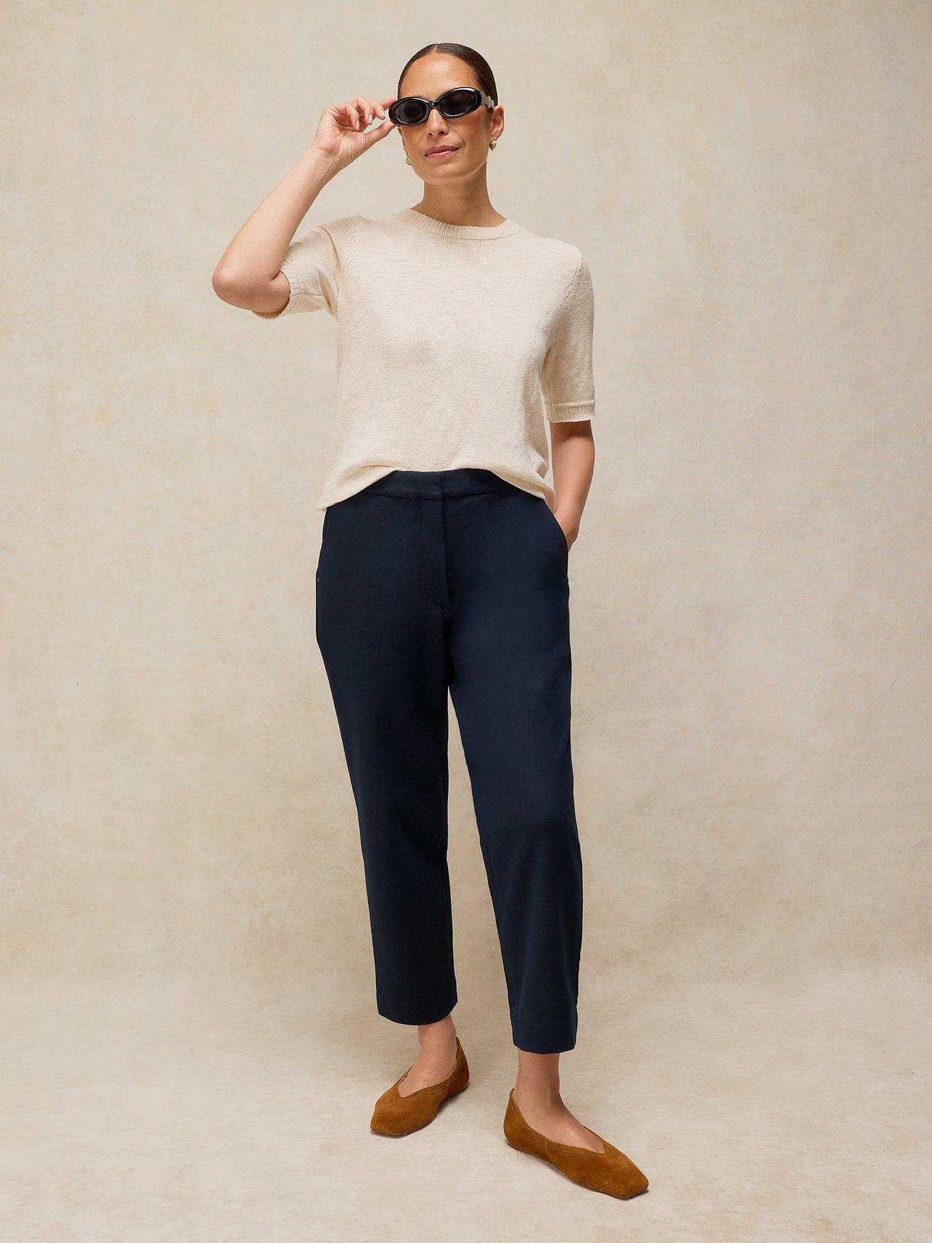 Image 3 of 6 of White Stuff Illy Crop Straight Trousers - Blue