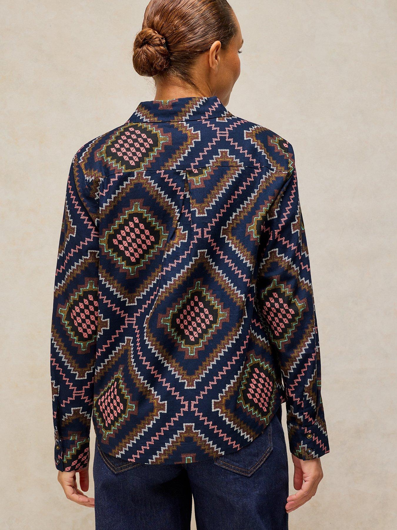 Image 2 of 5 of White Stuff Libby Cotton Shirt - Blue