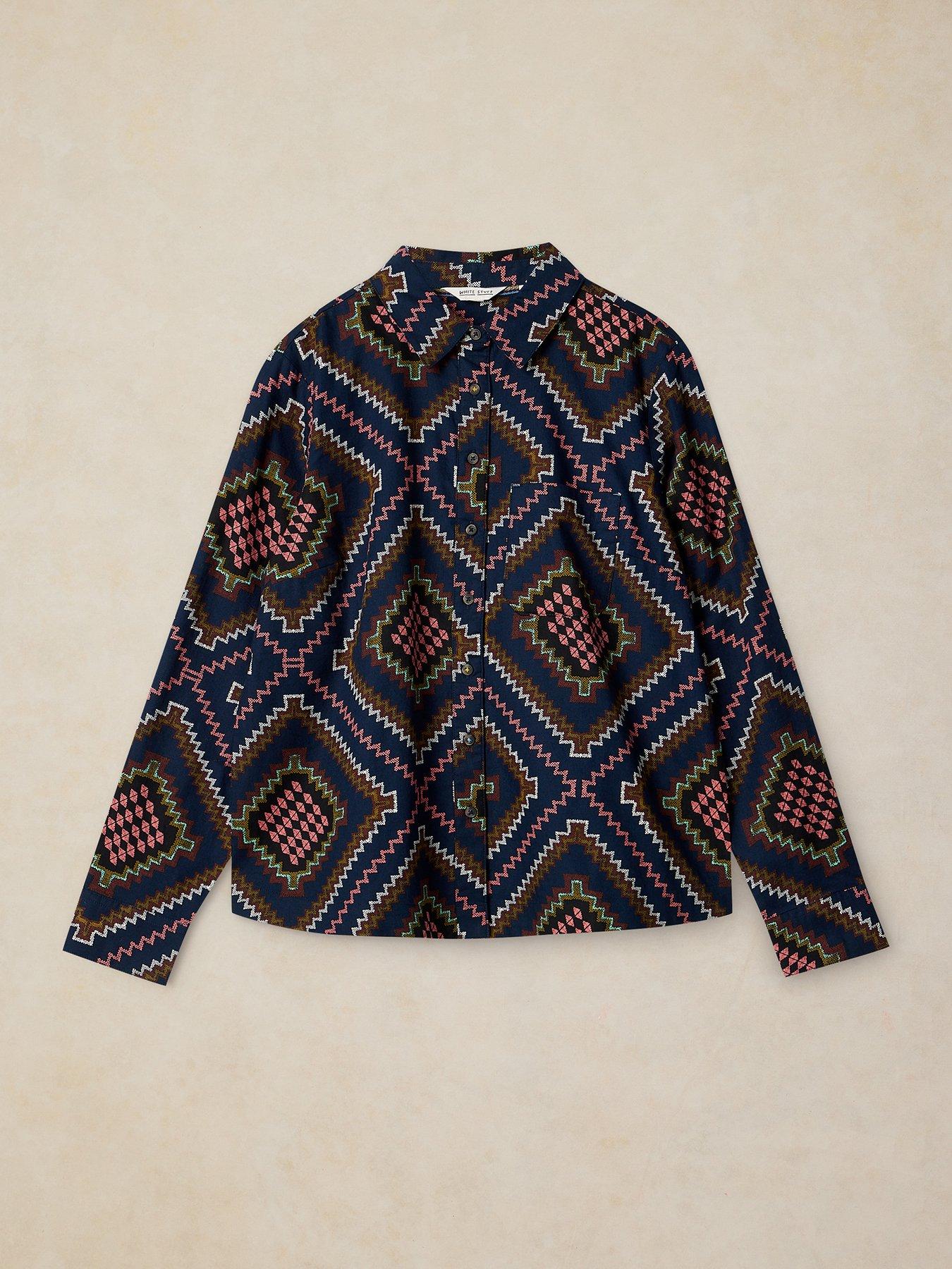 Image 5 of 5 of White Stuff Libby Cotton Shirt - Blue