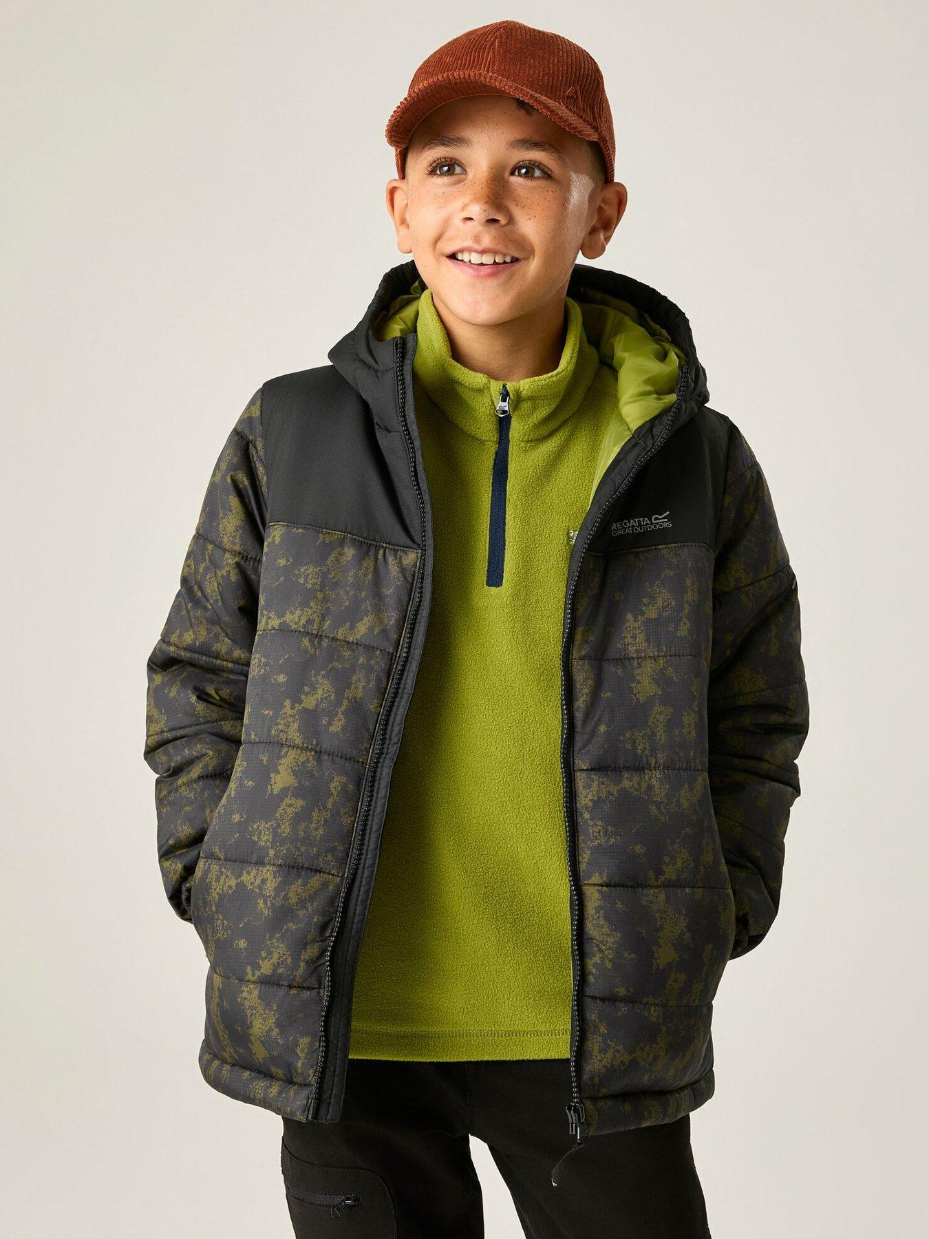 Regatta Kids Lofthouse Baffled/quilted Jacket -black/distress Camo(golden Cypress)