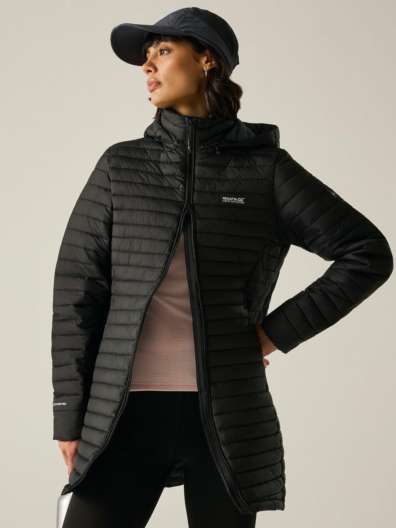 Regatta Ladies Selenar Long Length Baffled/quilted-black