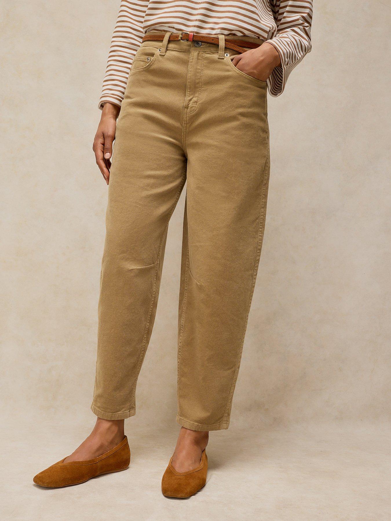White Stuff Aubrey Barrel Leg Cord Trousers - Green