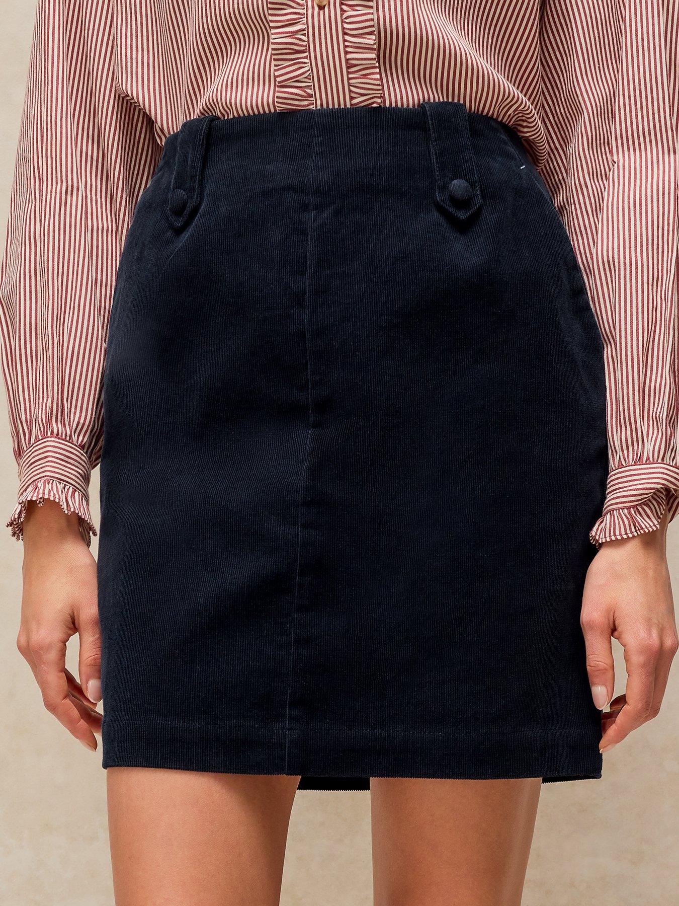 Image 1 of 6 of White Stuff Cora Cord Mini Skirt - Blue