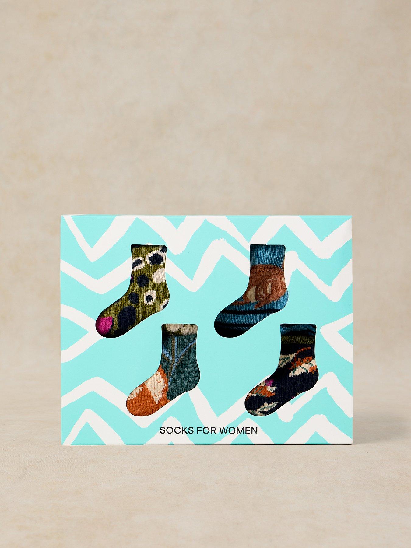 Image 3 of 4 of White Stuff 4Pack Garden Animal Socks - Green