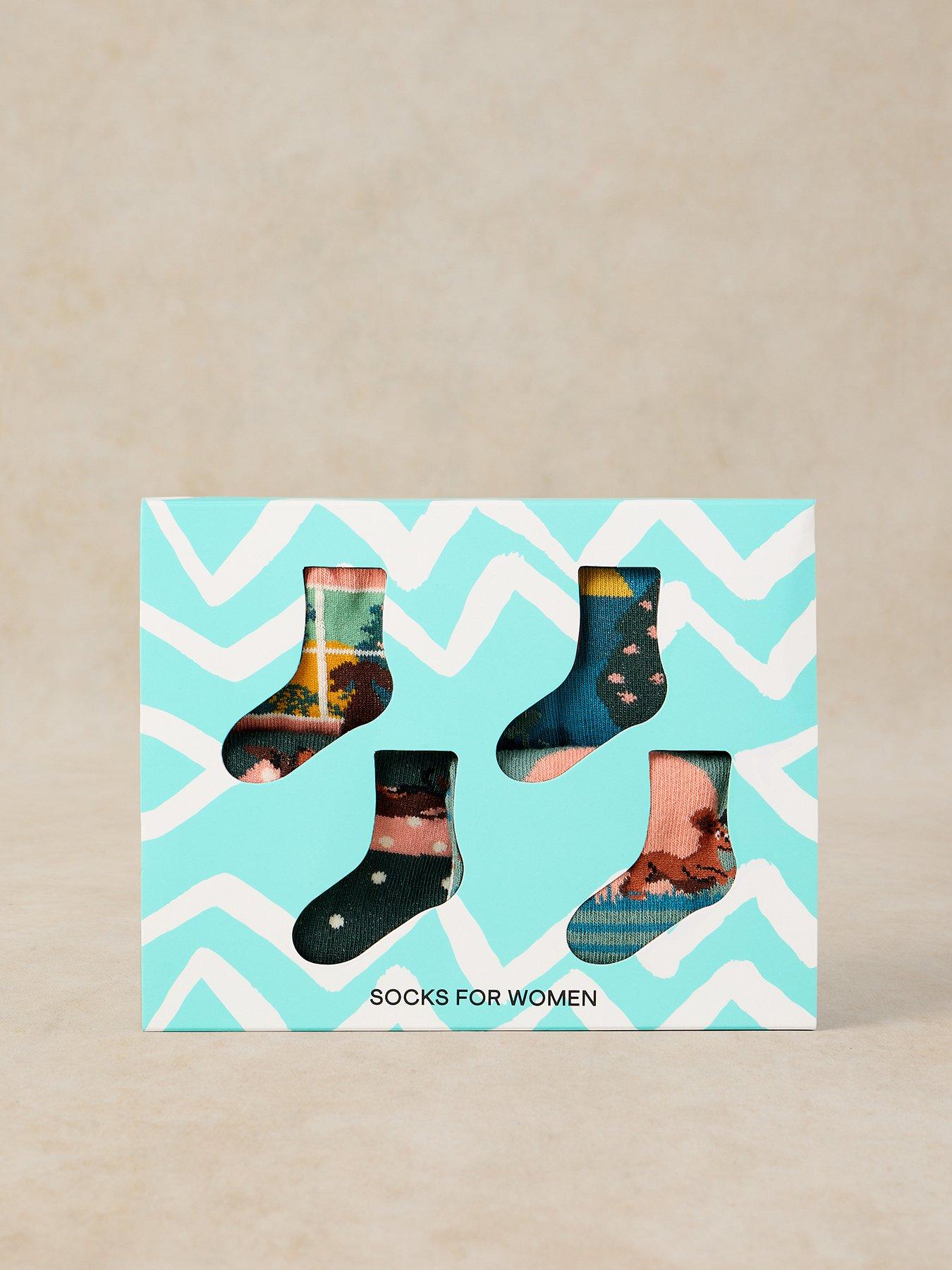 Image 3 of 4 of White Stuff 4Pack Playful Sausage Dog Socks - Blue