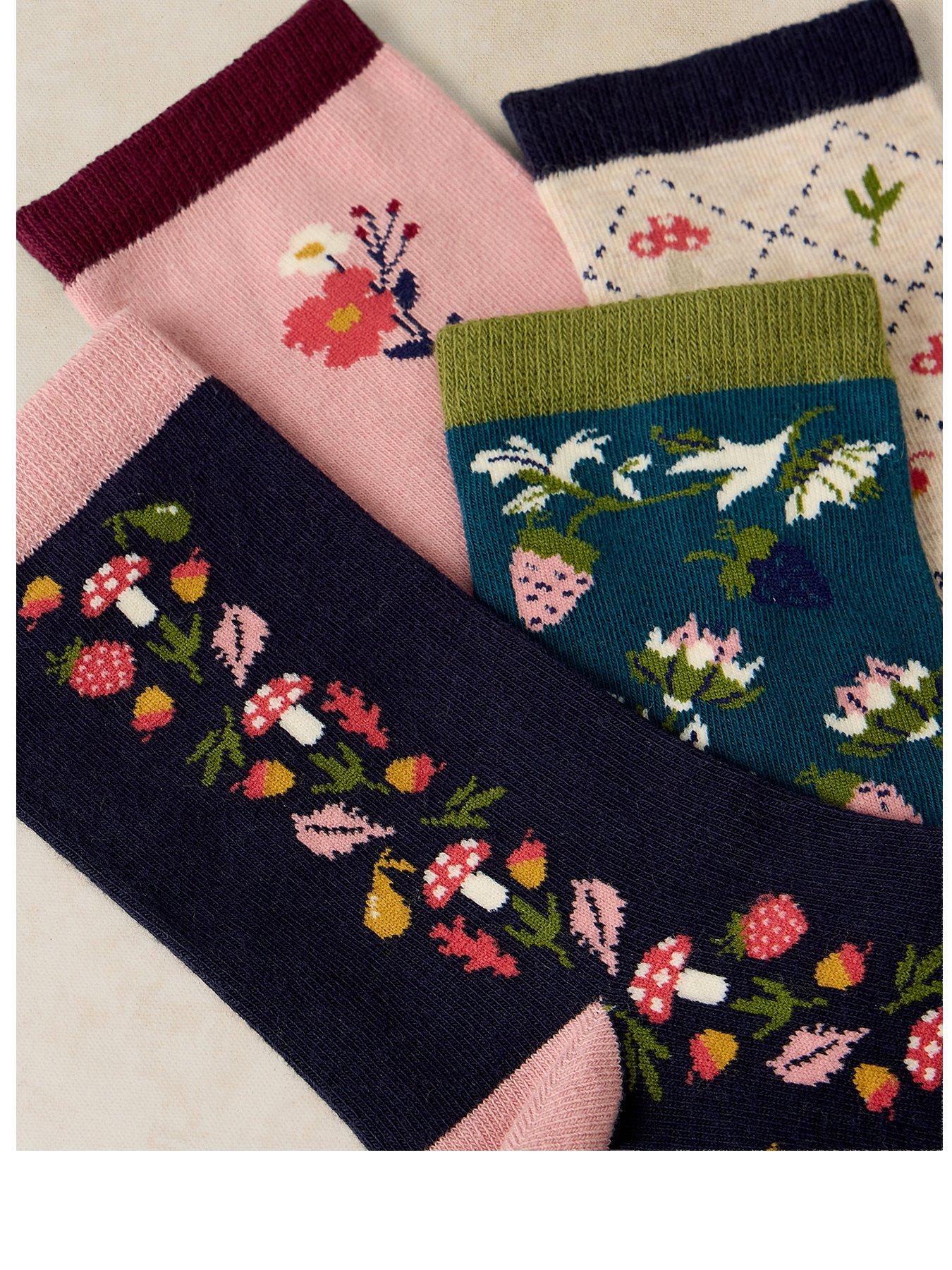 White Stuff 4Pack Autumn Fruit Ankle Sock - Multi