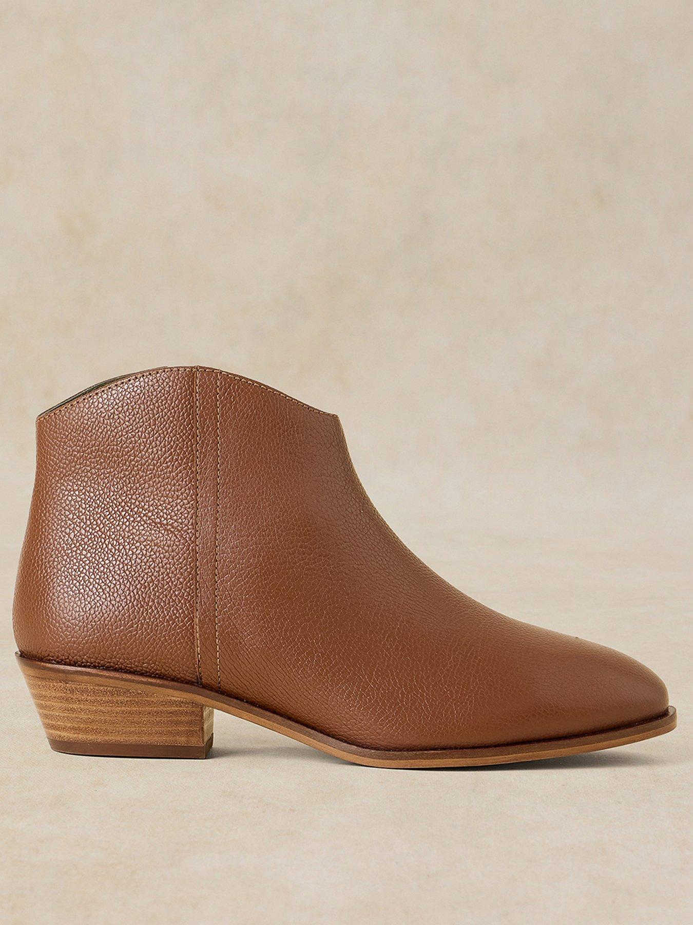 White Stuff Women's Wide Fit Leather Ankle Boot - Brown