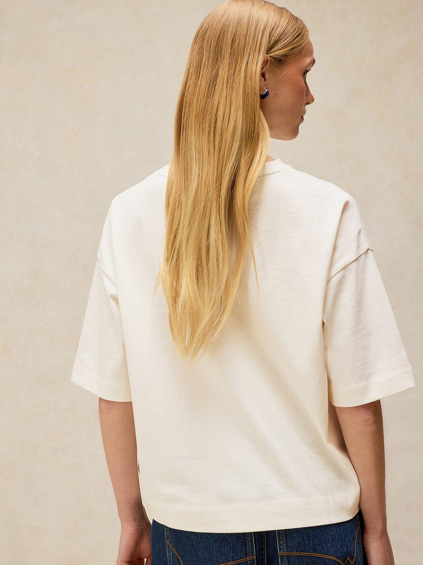 Image 2 of 6 of White Stuff Katya Embroidered T-Shirt - Cream