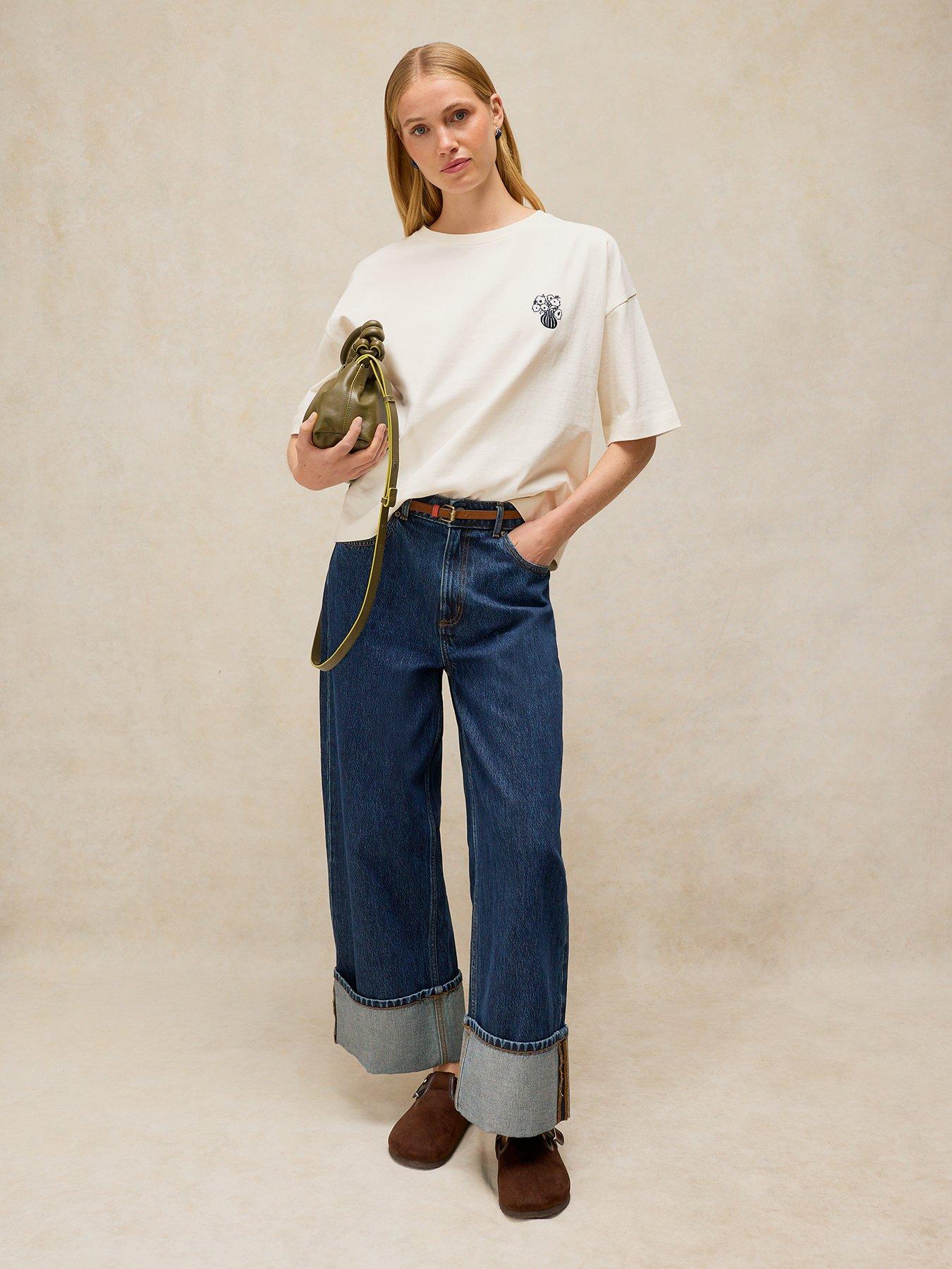 Image 3 of 6 of White Stuff Katya Embroidered T-Shirt - Cream