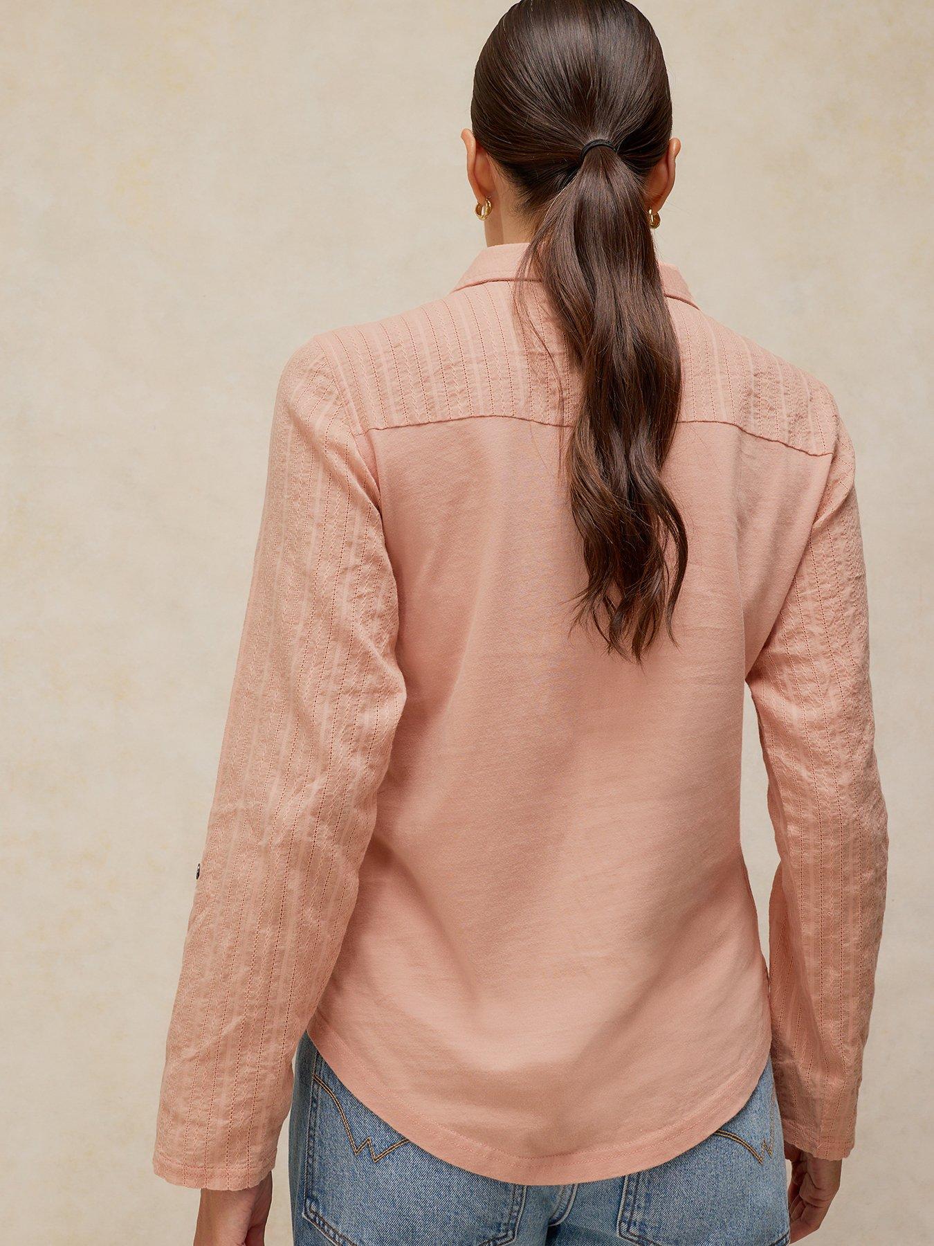 Image 2 of 6 of White Stuff Annie Mix Jersey Shirt - Pink