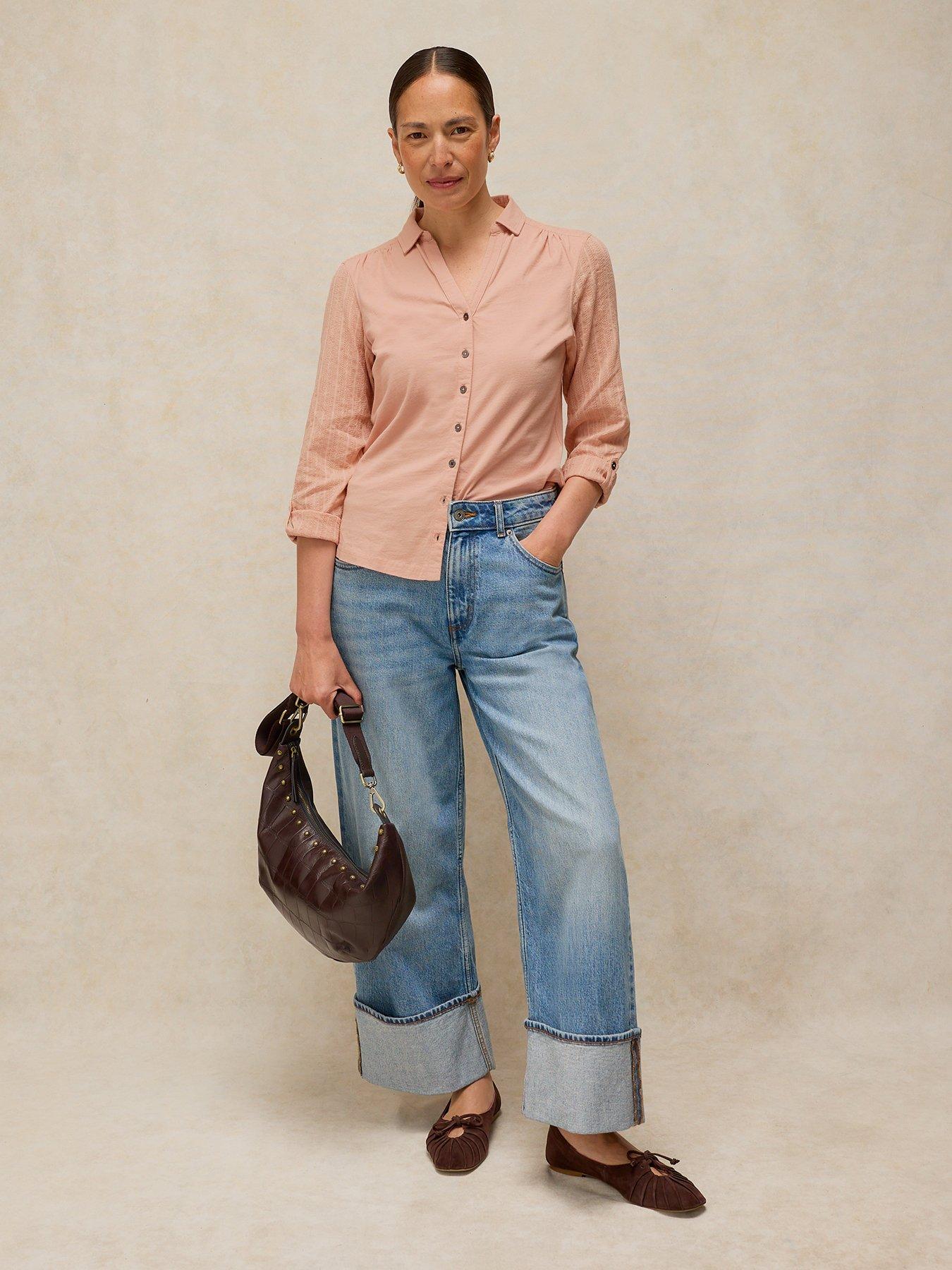 Image 3 of 6 of White Stuff Annie Mix Jersey Shirt - Pink