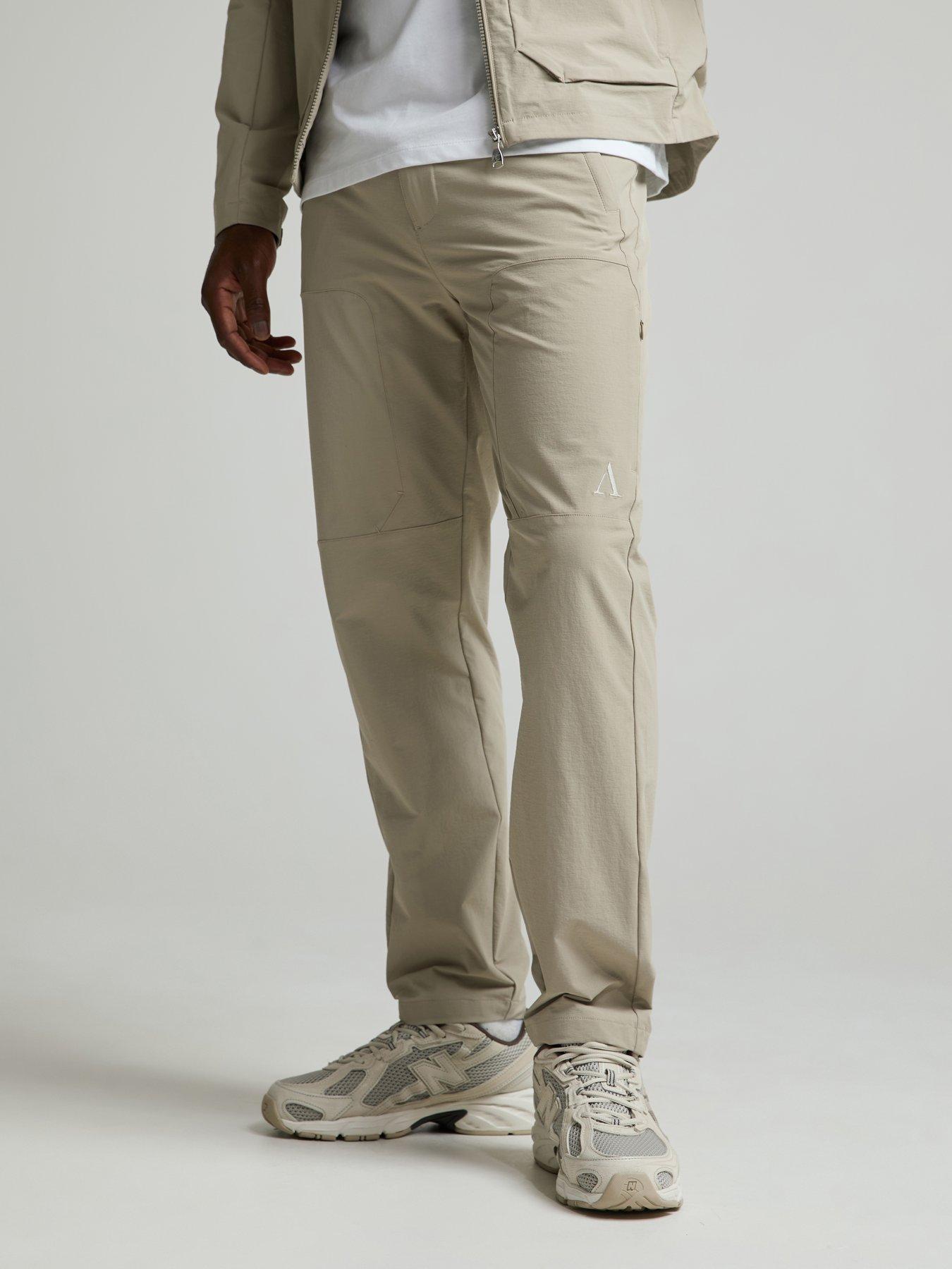 Image 1 of 6 of Alessandro Zavetti Mens Rossano Woven Tapered Cargo Trousers - Beige